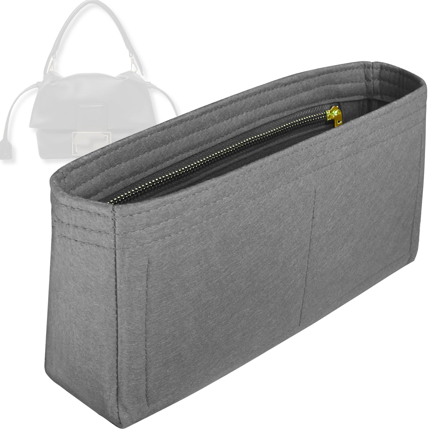 Bag Insert for (Fendi, Mamma Baguette Small) Organizer Tote Purse Organiser Liner Shaper [Premium Felt Material]