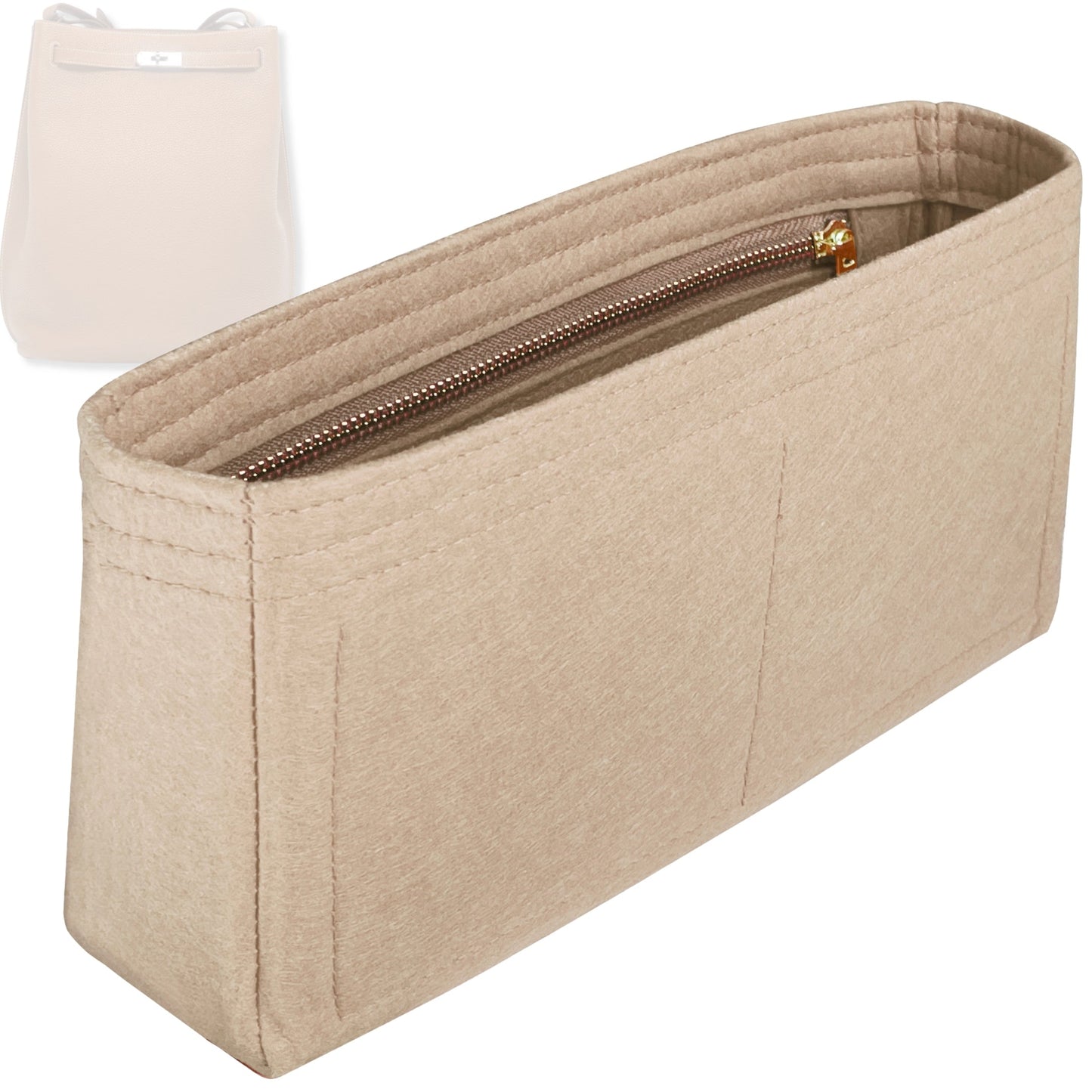 Bag Insert for (Hermes, So Kelly 22) Organizer Tote Purse Organiser Liner Shaper [Premium Felt Material]
