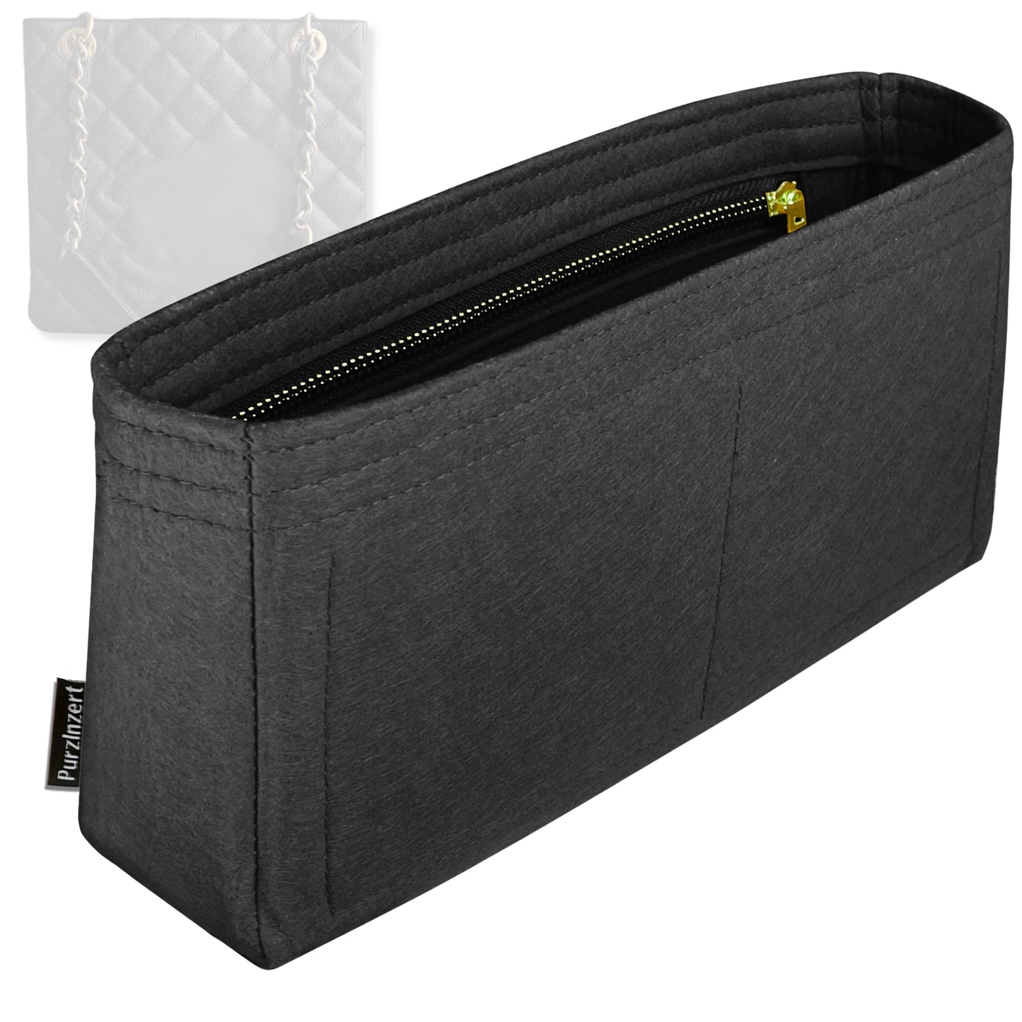 Bag Insert for (Chanel, Petite Shopping Tote) Organizer Tote Purse Organiser Liner Shaper [Premium Felt Material]