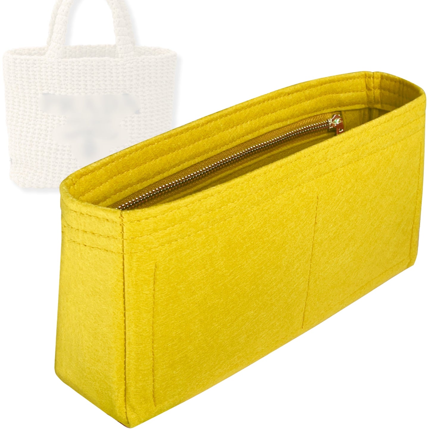 Bag Insert for (Prada, Small Crochet tote bag) Organizer Tote Purse Organiser Liner Shaper [Premium Felt Material]