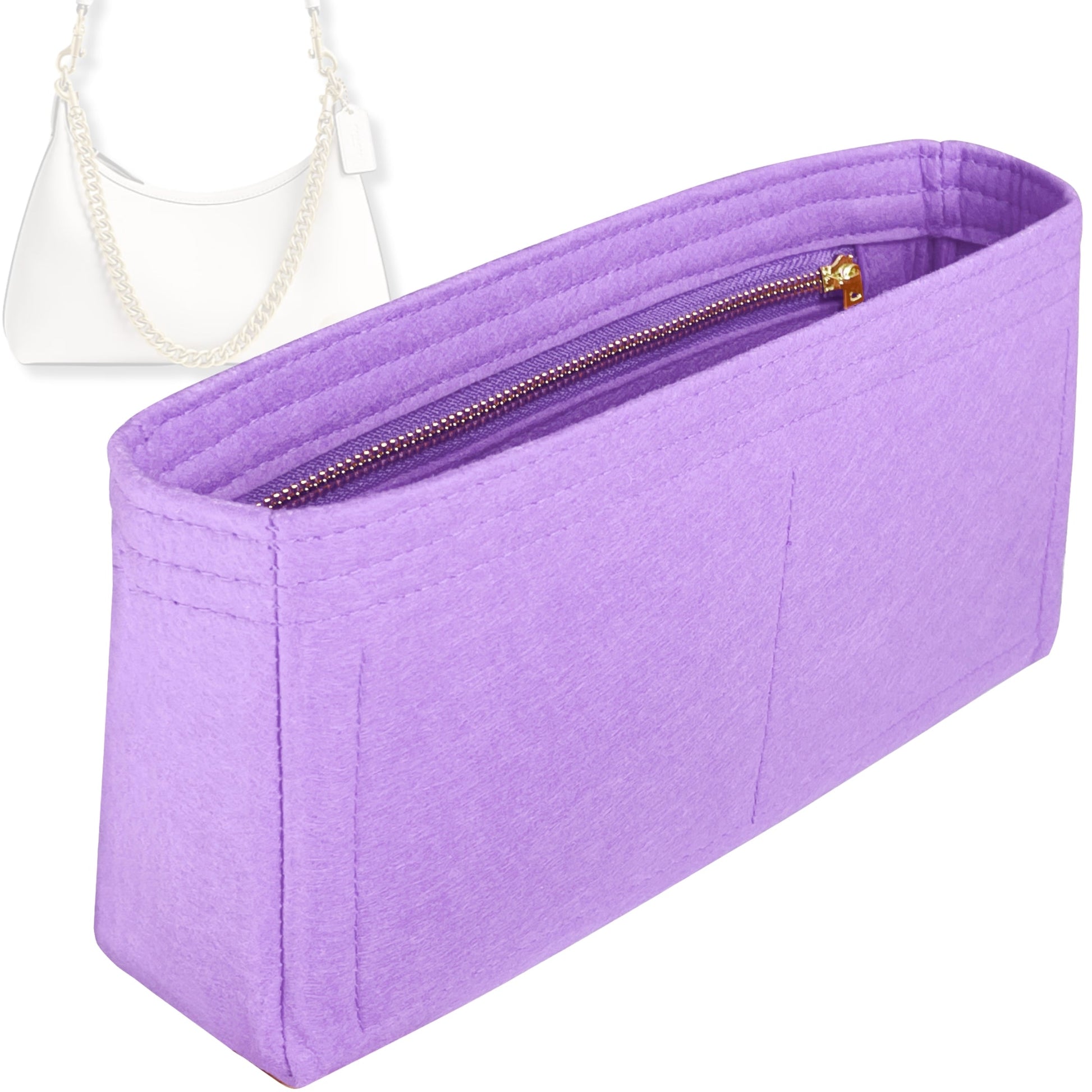 Bag Insert for (Coach, Juliet Shoulder Bag 25) Organizer Tote Purse Organiser Liner Shaper [Premium Felt Material]