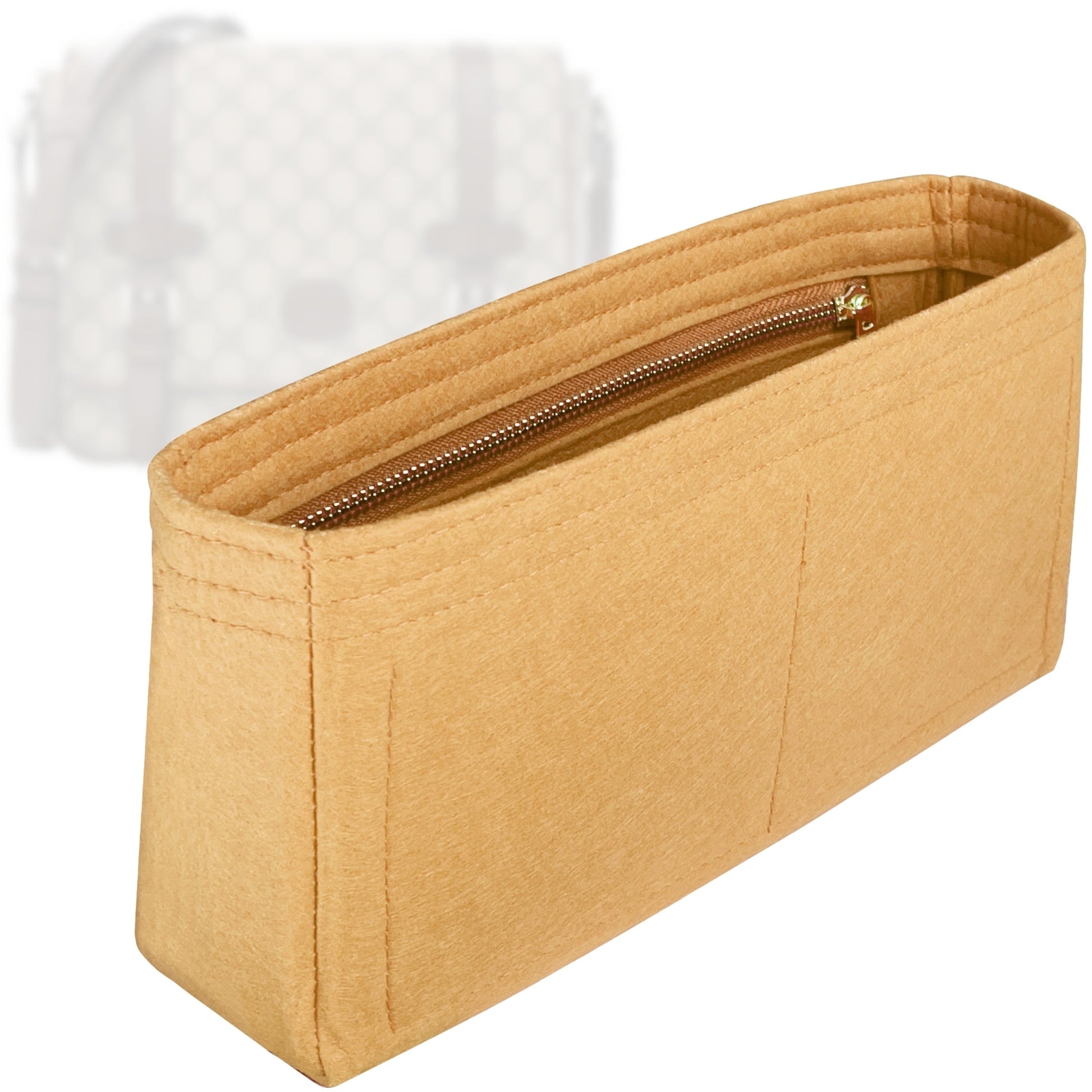 Bag Insert for (Gucci, GG Supreme Monogram Textured Dollar Calfskin Retro Interlocking G Flap Messenger) Organizer Tote Purse Organiser Liner Shaper [Premium Felt Material]