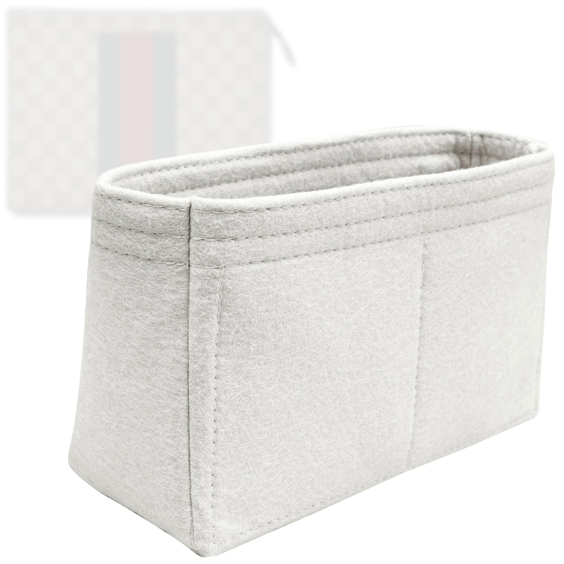 Bag Insert for (Gucci, GG Supreme Monogram Selleria Calfskin Web New Web Cosmetic Case) Organizer Tote Purse Organiser Liner Shaper [Premium Felt Material]