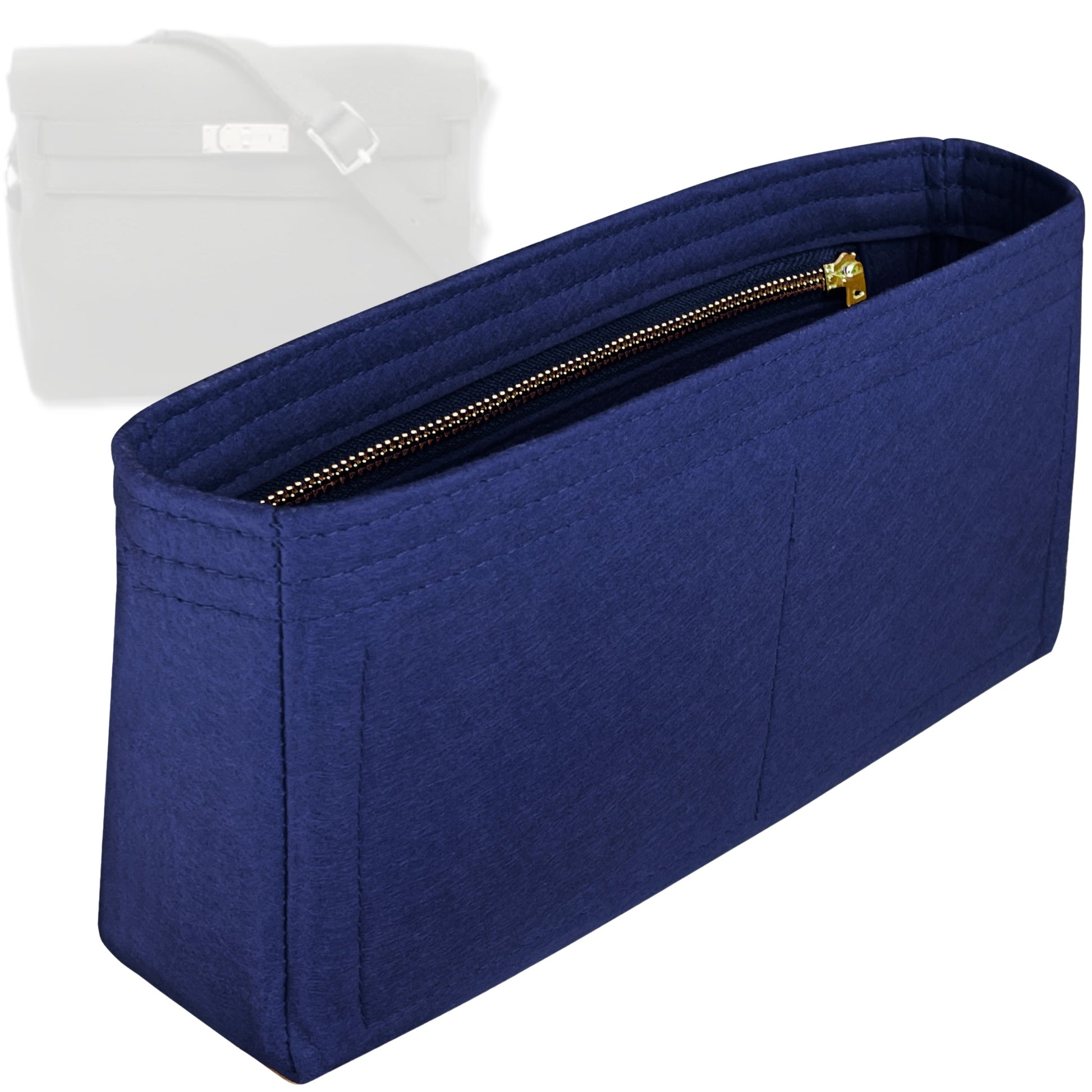 Bag Insert for (Hermes, Kelly Messenger GM bag) Organizer Tote Purse Organiser Liner Shaper [Premium Felt Material]