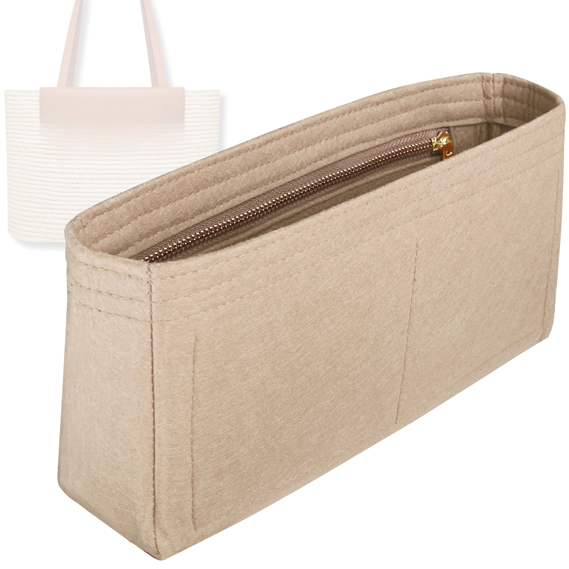 Bag Insert for (Strathberry, Small Basket) Organizer Tote Purse Organiser Liner Shaper [Premium Felt Material]