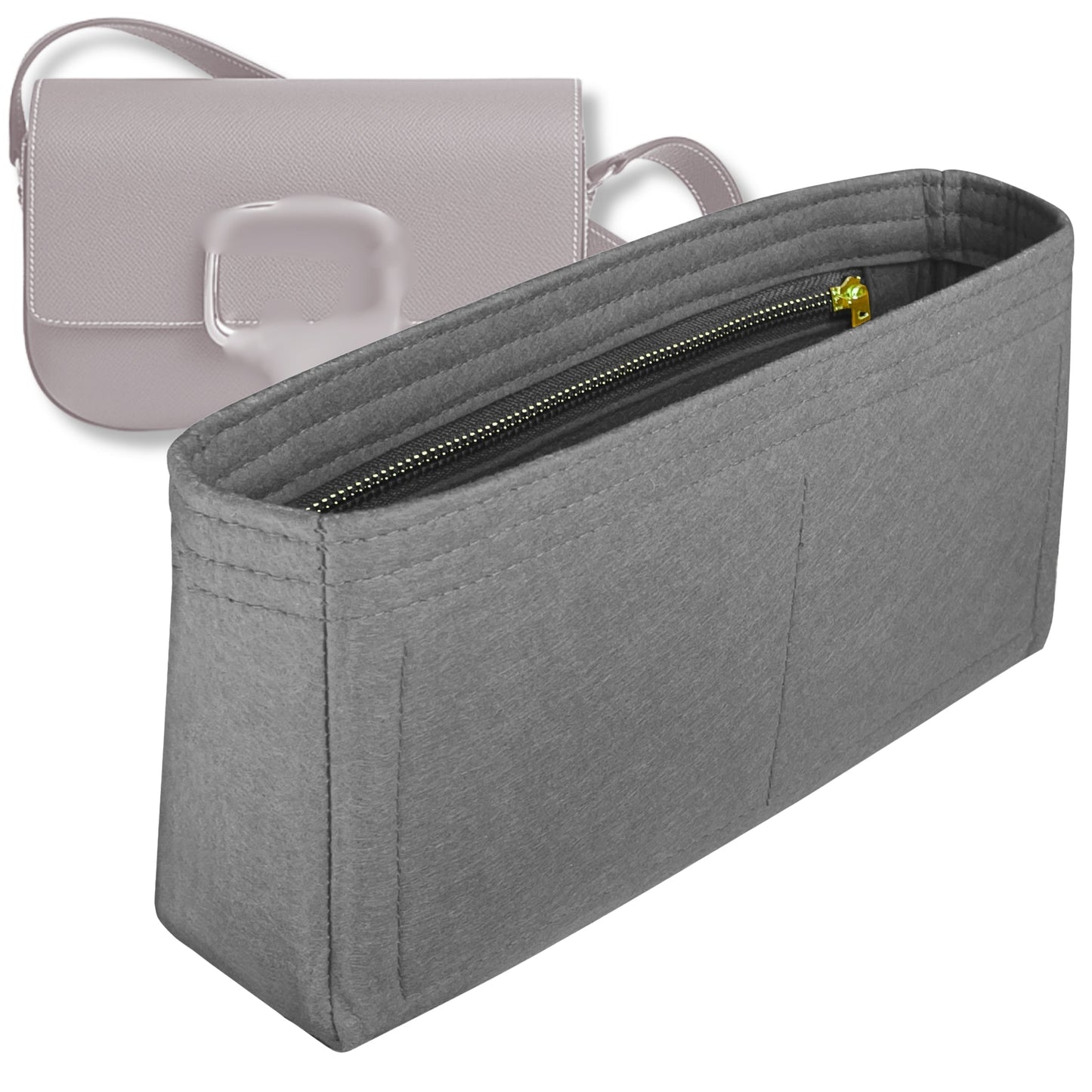 Bag Insert for (Hermes, Della Cavalleria Elan) Organizer Tote Purse Organiser Liner Shaper [Premium Felt Material]