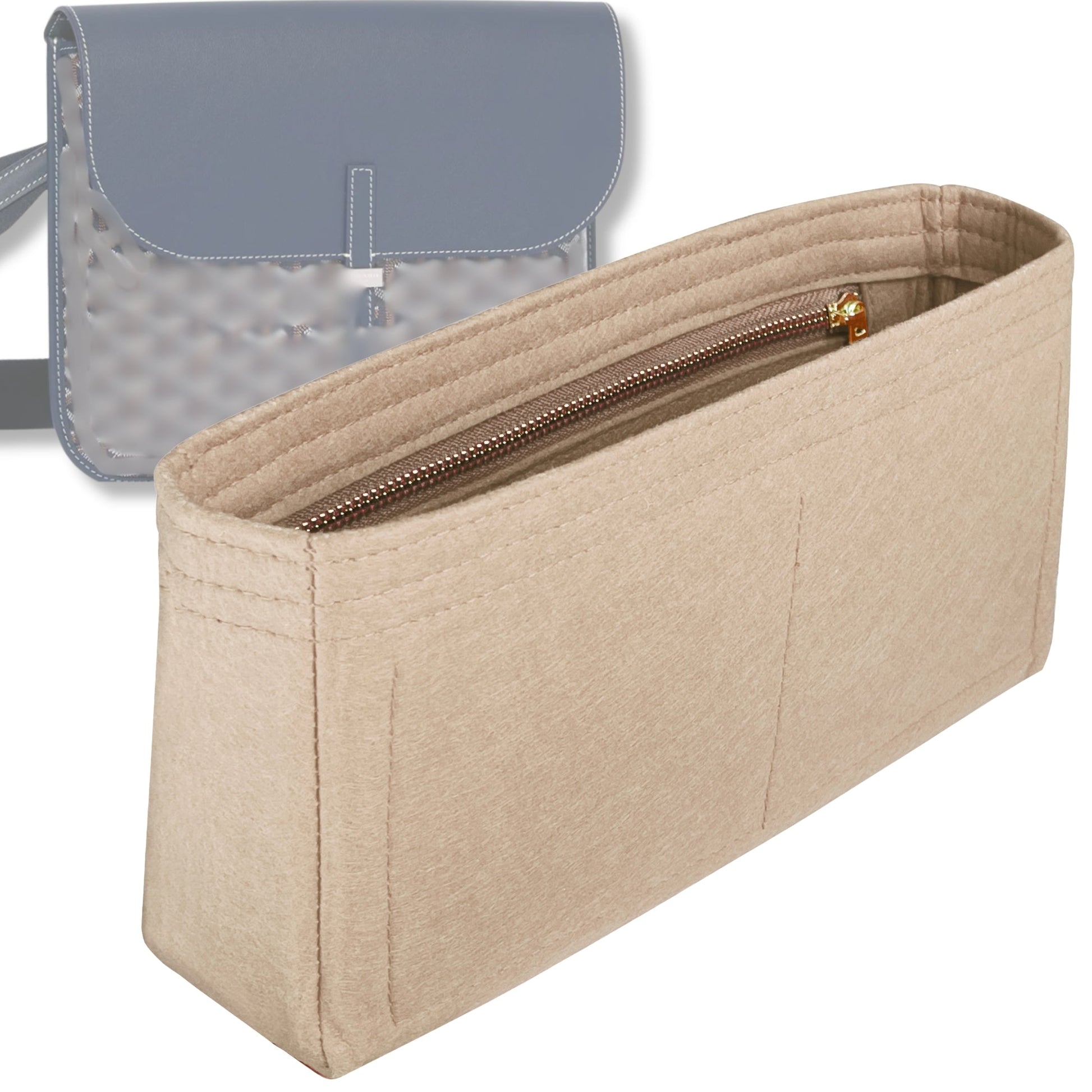 Bag Insert for (Goyard, Coursier Messenger bag) Organizer Tote Purse Organiser Liner Shaper [Premium Felt Material]