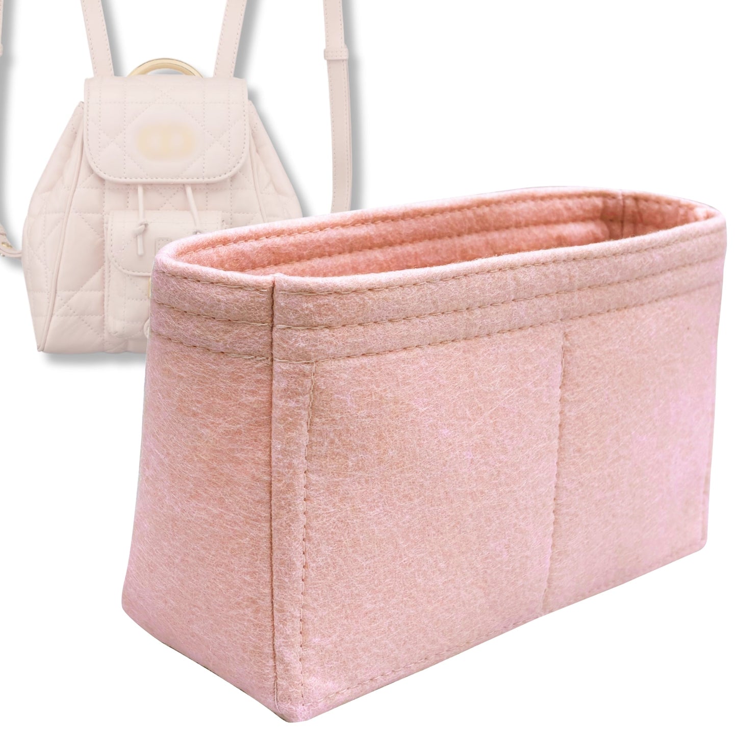 Bag Insert for (Dior, Small Caro Backpack) Organizer Tote Purse Organiser Liner Shaper [Premium Felt Material]