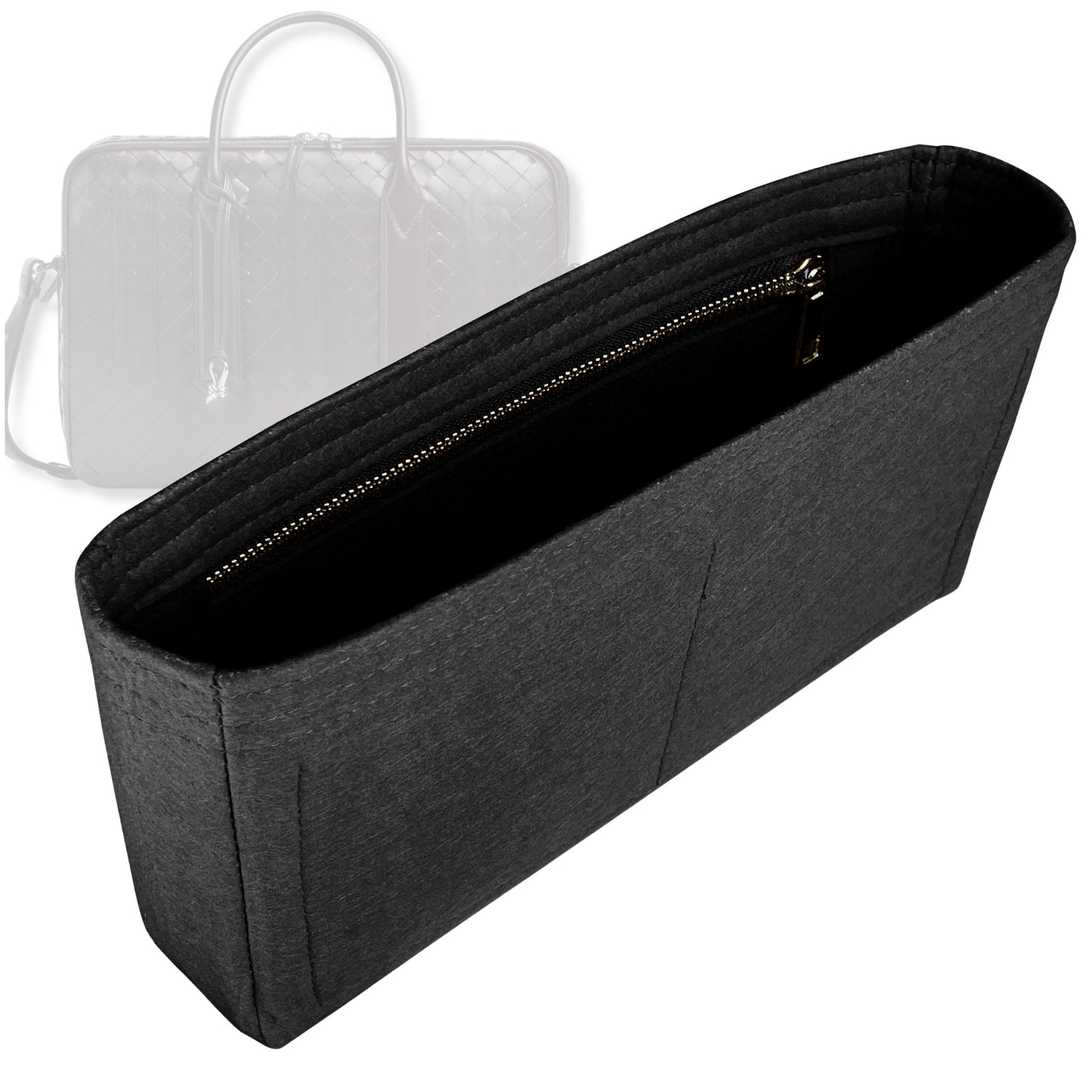 Bag Insert for (Bottega Veneta, Large Getaway Briefcase) Organizer Tote Purse Organiser Liner Shaper [Premium Felt Material]