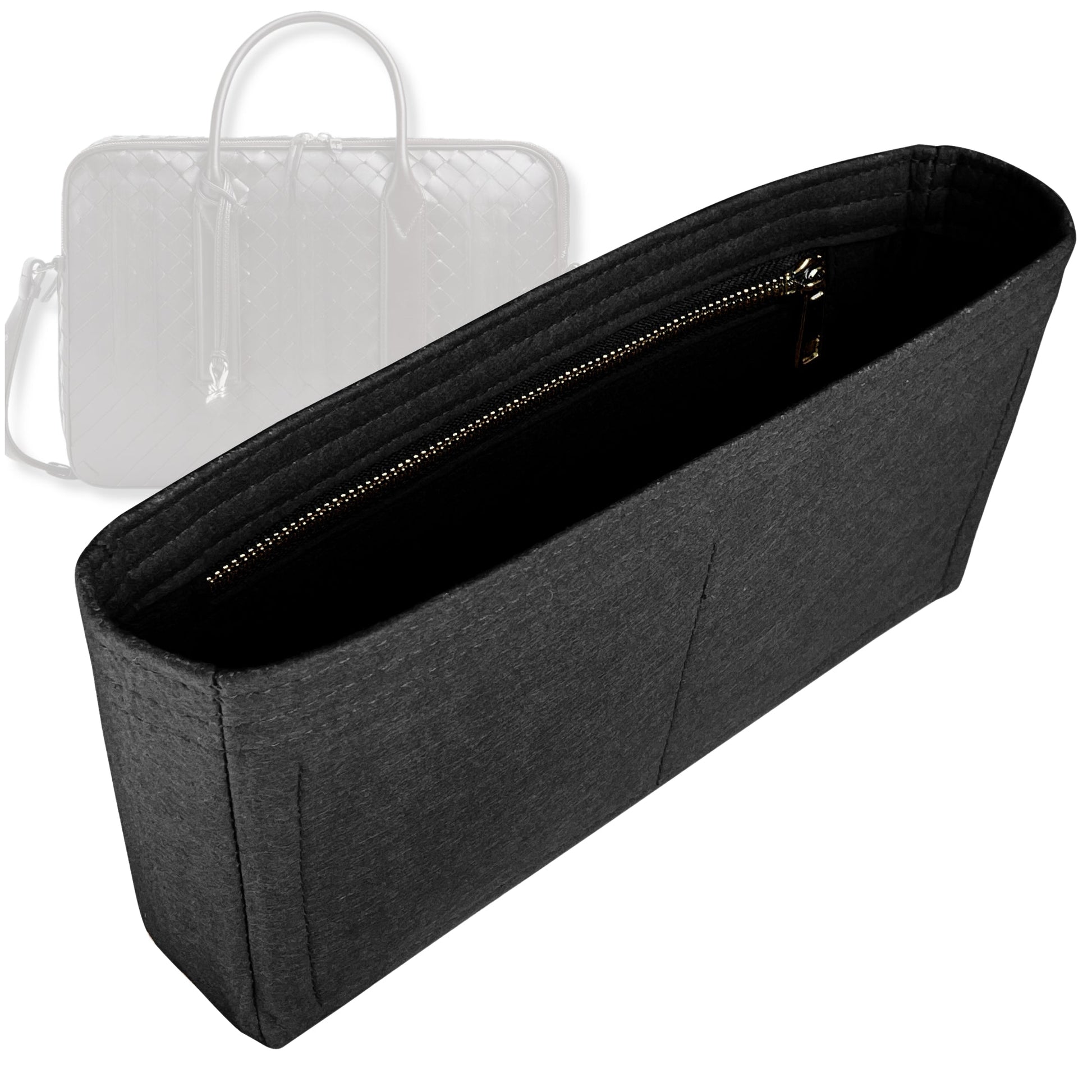 Bag Insert for (Bottega Veneta, Large Getaway Briefcase) Organizer Tote Purse Organiser Liner Shaper [Premium Felt Material]