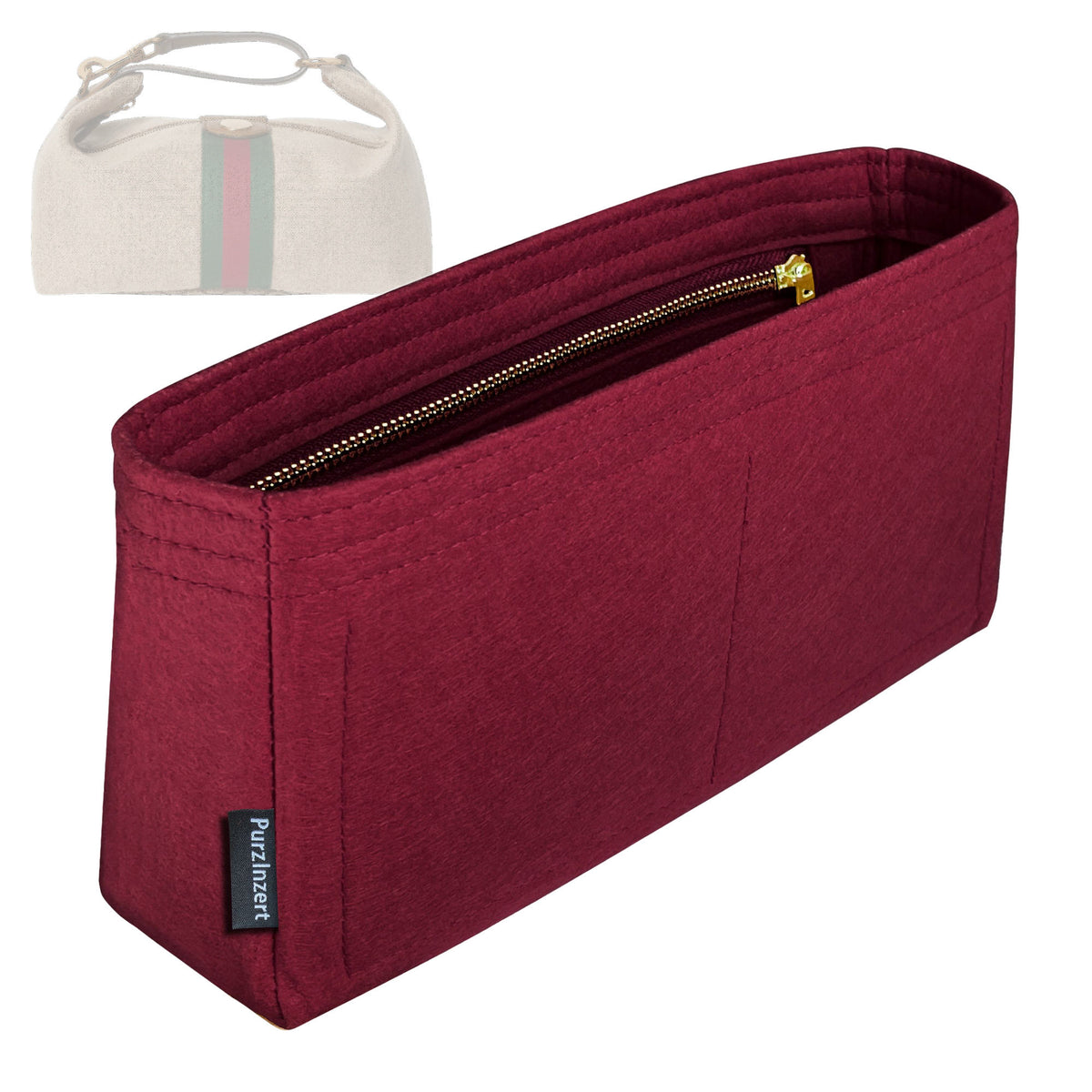 Bag Insert for (Gucci, Vanity medium top handle bag) Organizer Tote Purse Organiser Liner Shaper [Premium Felt Material]