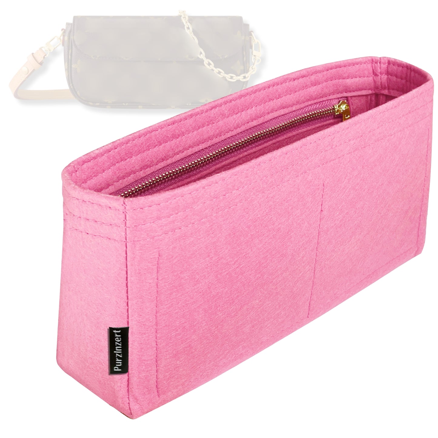 Bag Insert for (LV, Wallet On Chain Ivy) Organizer Tote Purse Organiser Liner Shaper [Premium Felt Material]
