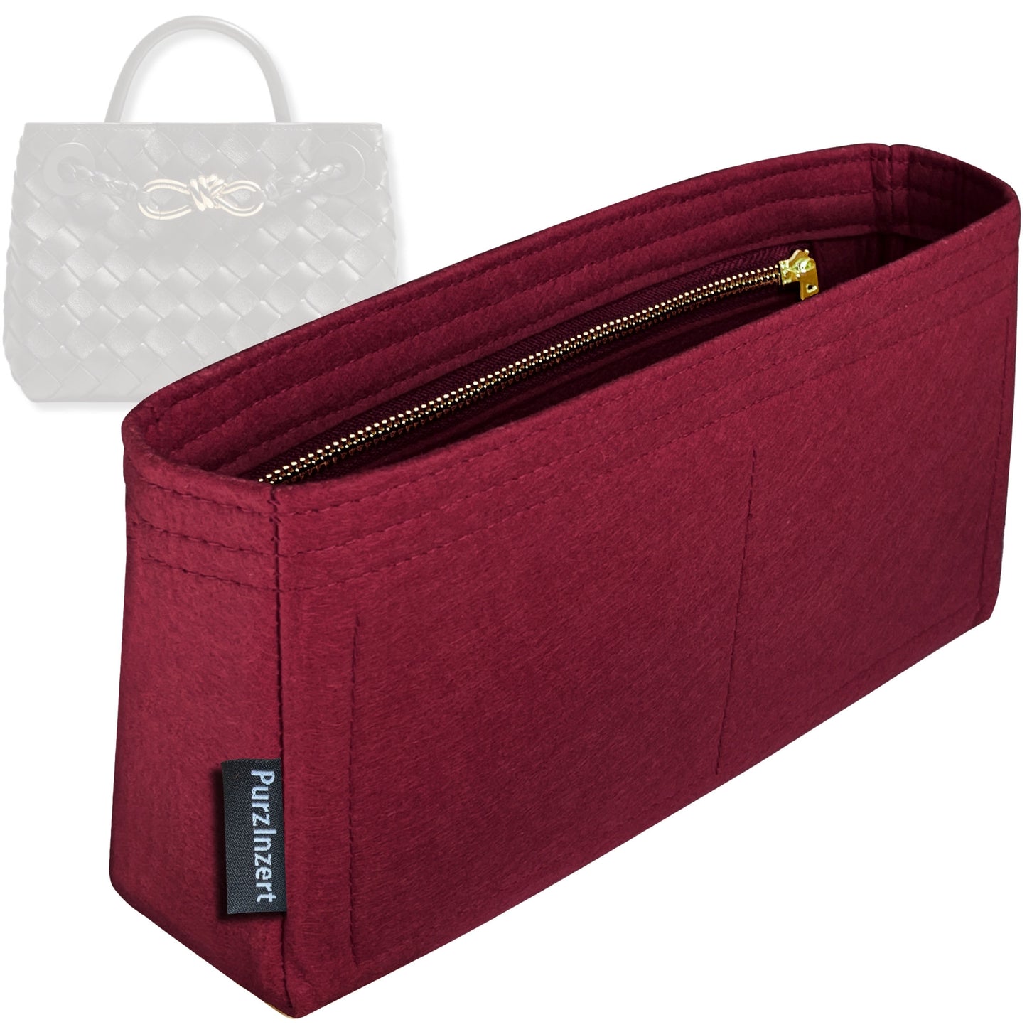 Bag Insert for (Bottega Veneta, Mini Andiamo) Organizer Tote Purse Organiser Liner Shaper [Premium Felt Material]