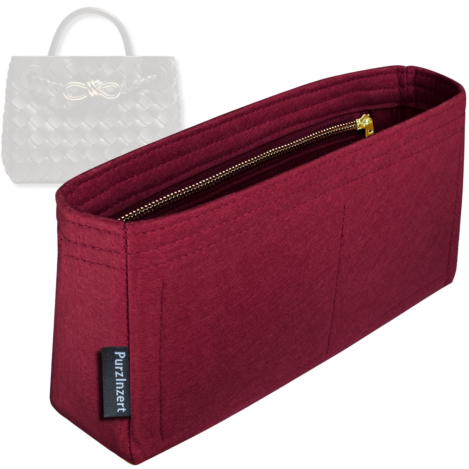 Bag Insert for (Bottega Veneta, Mini Andiamo) Organizer Tote Purse Organiser Liner Shaper [Premium Felt Material]