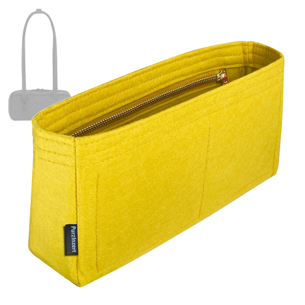 Bag Insert for (Baggu, Small Nylon Bowler Bag 23cm) Organizer Tote Purse Organiser Liner Shaper [Premium Felt Material]