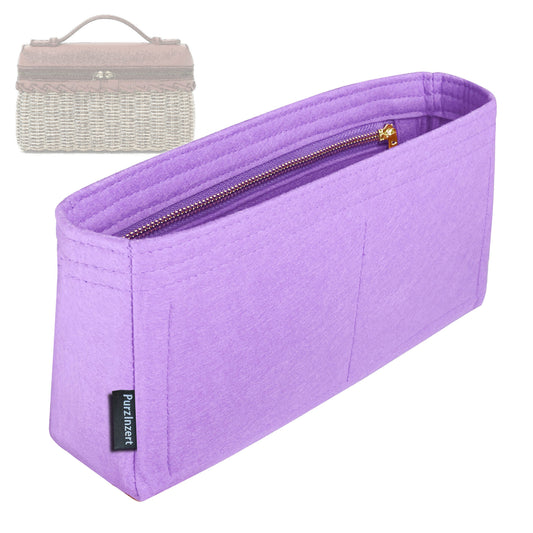 Bag Insert for (Loro Piana, Extra Pocket L19 East-West wicker) Organizer Tote Purse Organiser Liner Shaper [Premium Felt Material]
