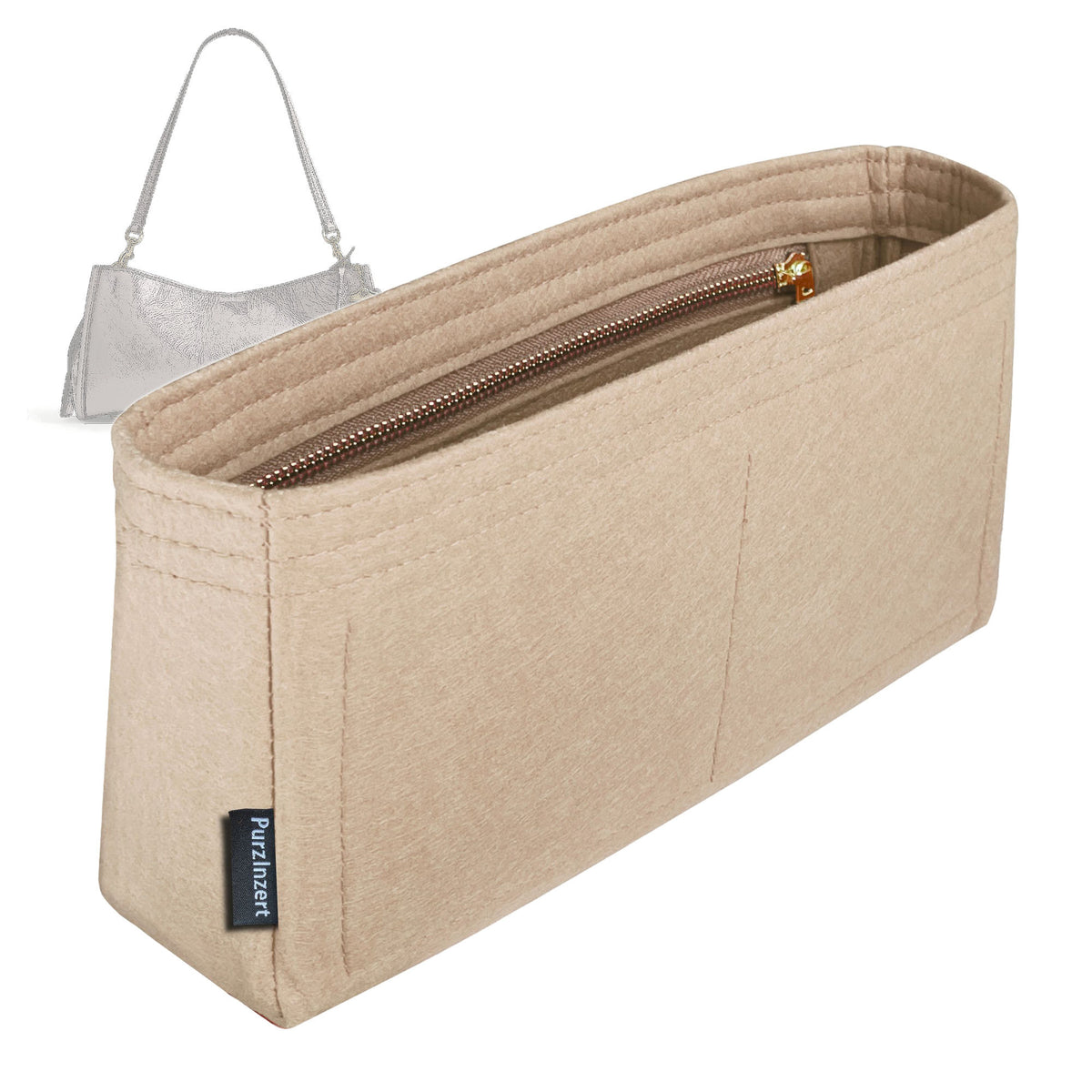 Bag Insert for (Coach, ROGUE BAG 34 CCX20) Organizer Tote Purse Organiser Liner Shaper [Premium Felt Material]