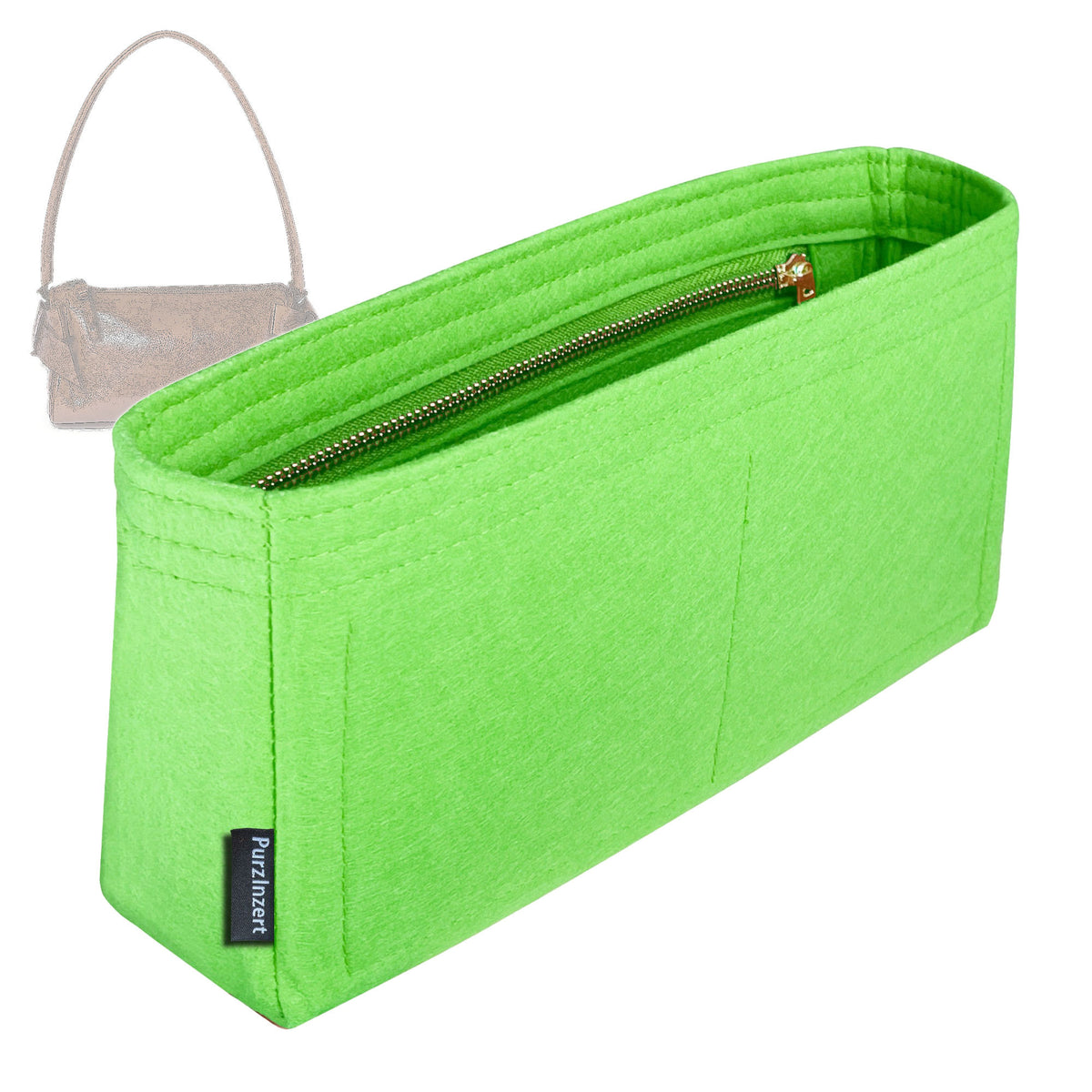 Bag Insert for (Miu Miu, Shiny Leather Pouch) Organizer Tote Purse Organiser Liner Shaper [Premium Felt Material]
