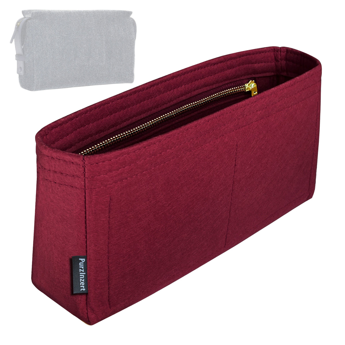 Bag Insert for (Chanel, Zipped Pouch) Organizer Tote Purse Organiser Liner Shaper [Premium Felt Material]