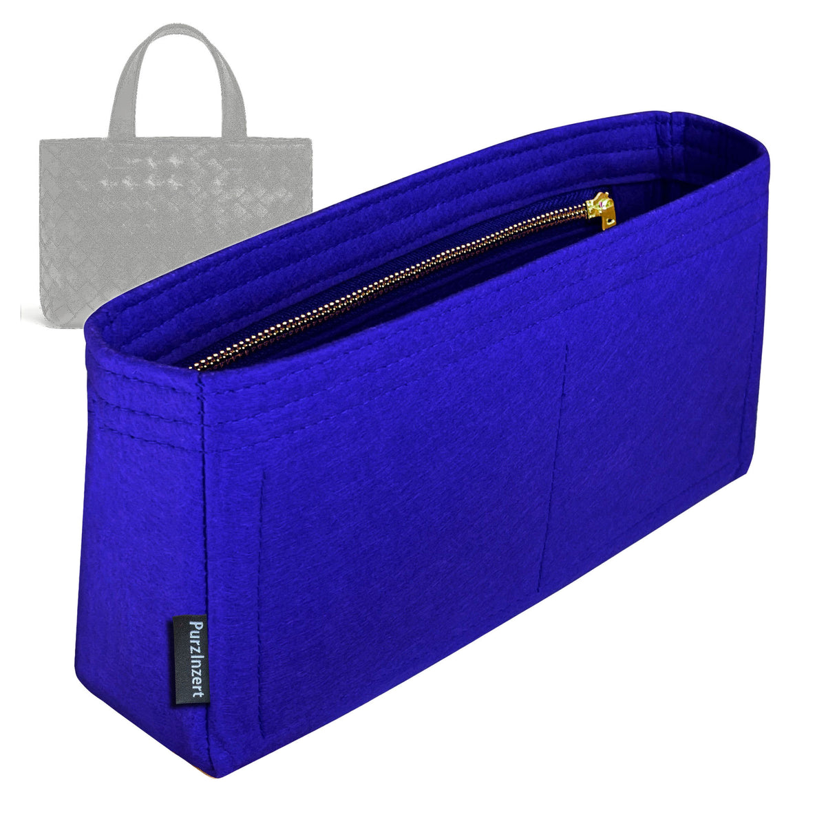 Bag Insert for (BV, Mini Intrecciato Zipped Tote) Organizer Tote Purse Organiser Liner Shaper [Premium Felt Material]