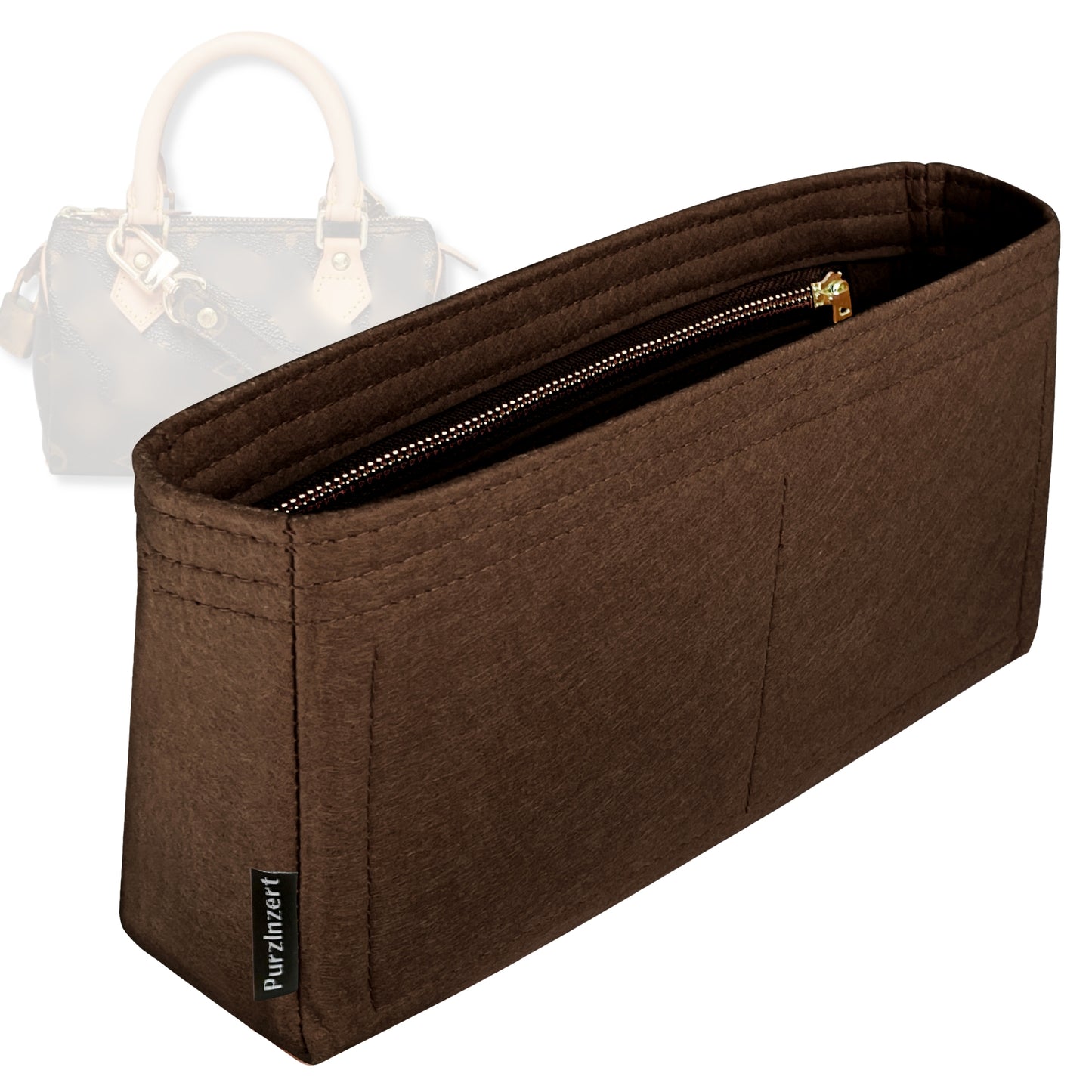 Bag Insert for (LV, Mini HL Speedy) Organizer Tote Purse Organiser Liner Shaper [Premium Felt Material]
