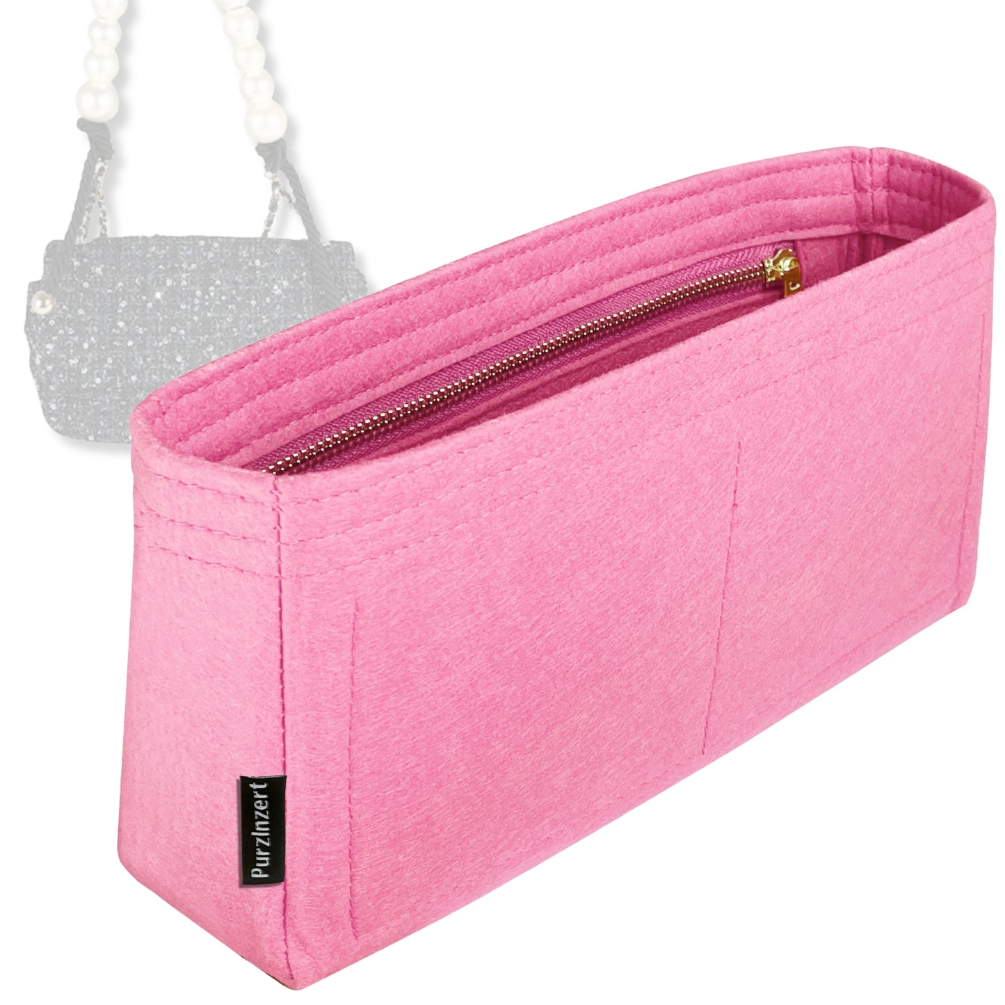 Bag Insert for (Chanel, Pearl Handle Flap Bag) Organizer Tote Purse Organiser Liner Shaper [Premium Felt Material]
