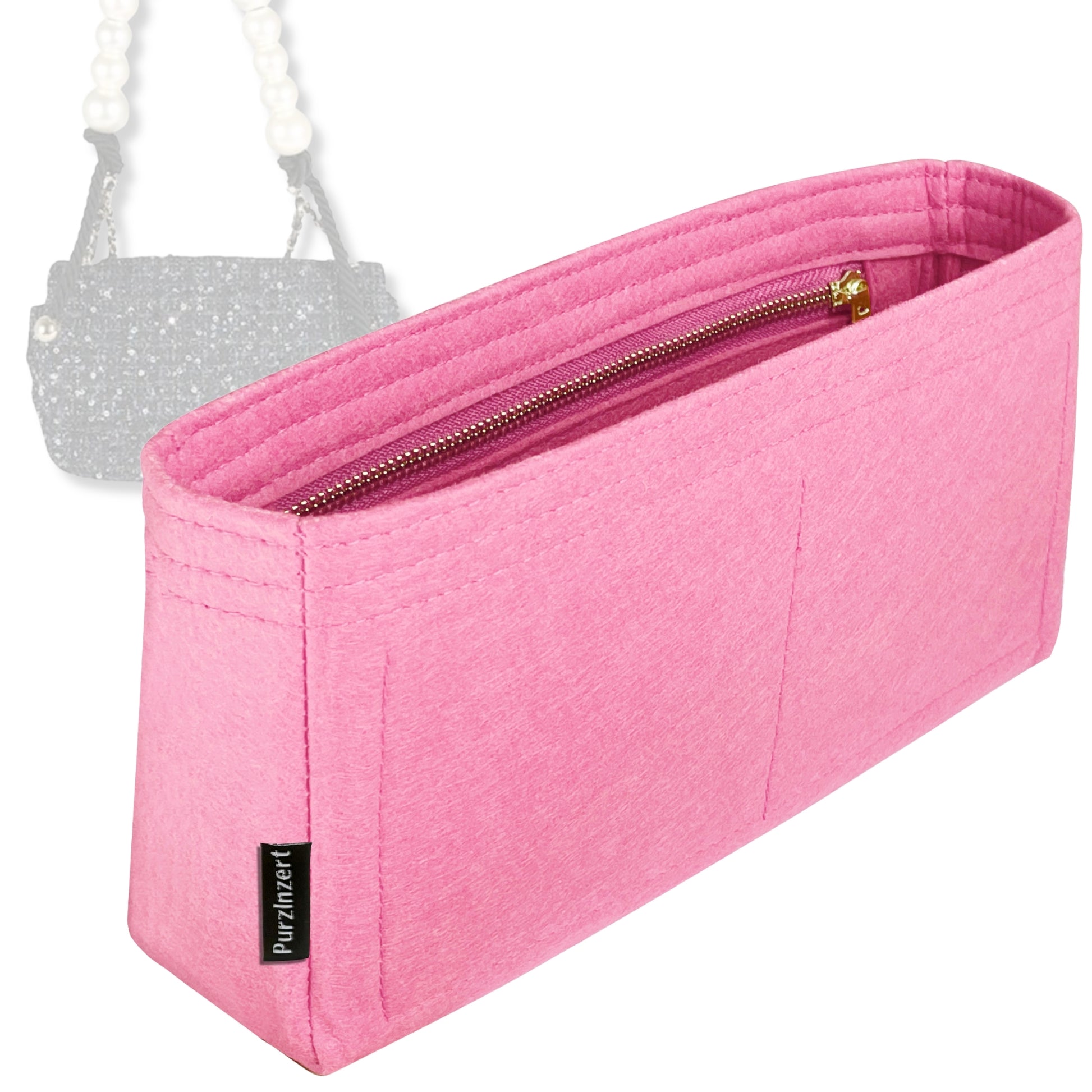 Bag Insert for (Chanel, Pearl Handle Flap Bag) Organizer Tote Purse Organiser Liner Shaper [Premium Felt Material]