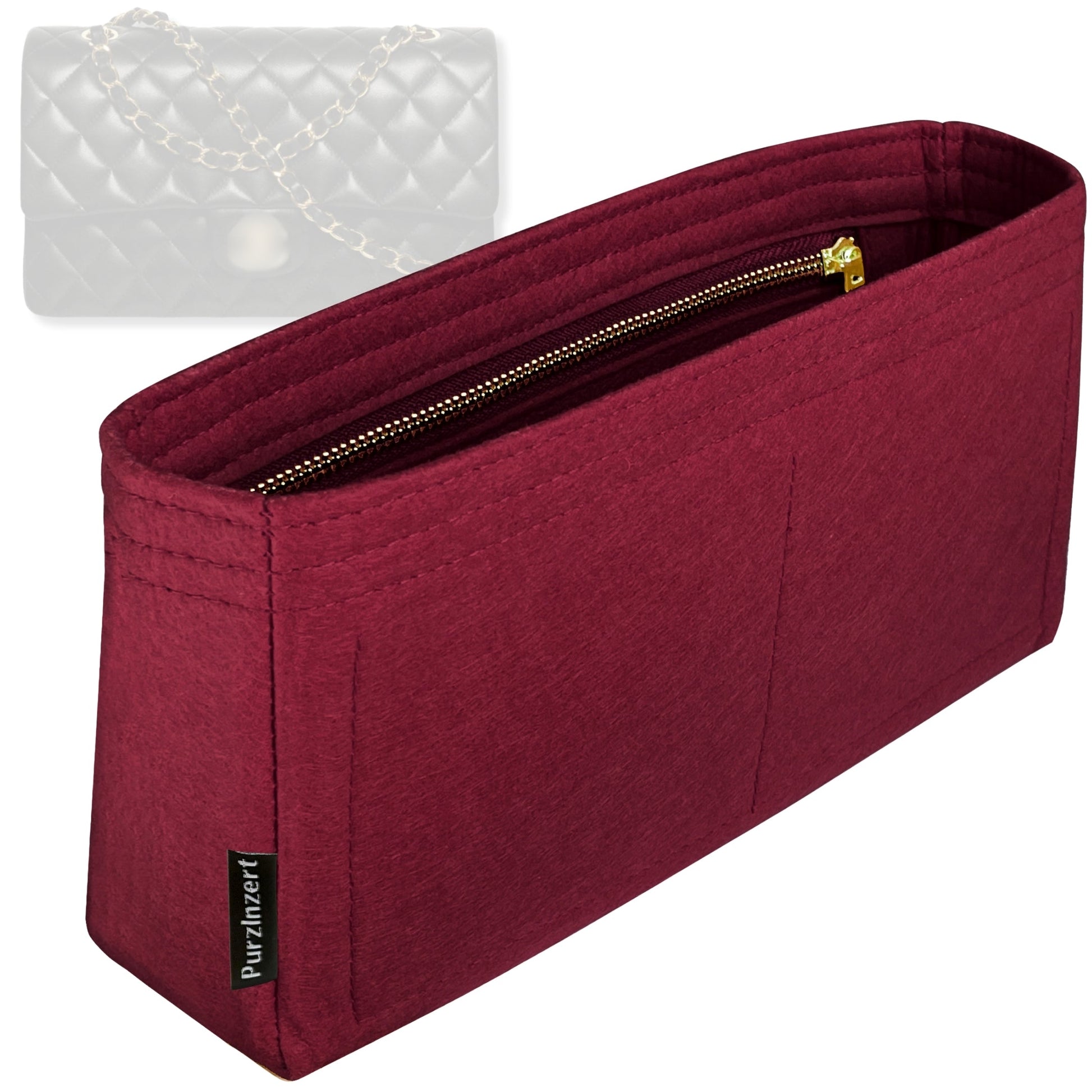 Bag Insert for (Chanel, Small Classic Flap) Organizer Tote Purse Organiser Liner Shaper [Premium Felt Material]