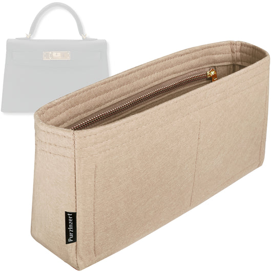 Bag Insert for (Hermes, Kelly Mini II) Organizer Tote Purse Organiser Liner Shaper [Premium Felt Material]
