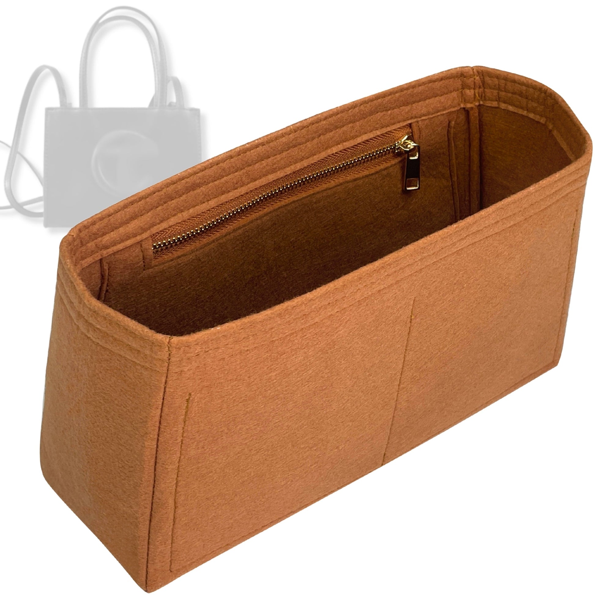 Bag Insert for (Telfar, Small Shopping Bag) Organizer Tote Purse Organiser Liner Shaper [Premium Felt Material]