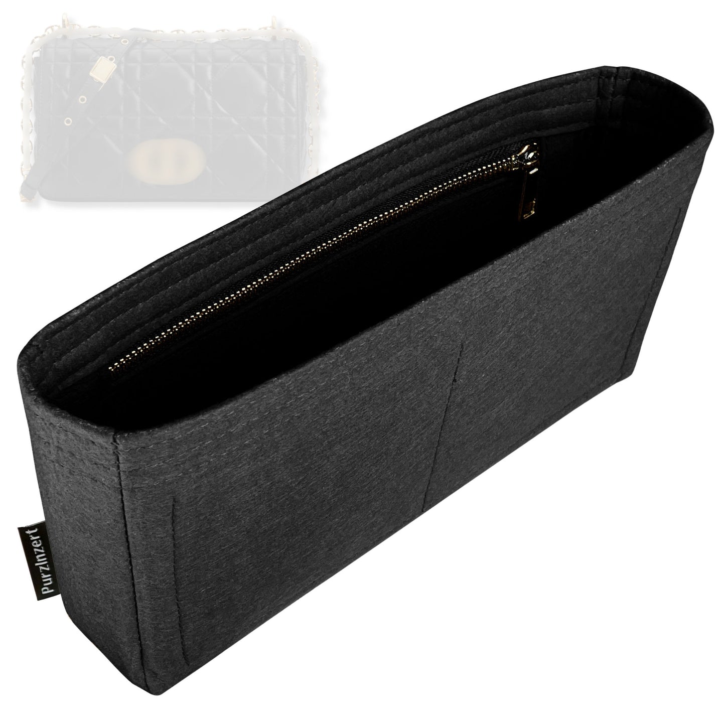 Bag Insert for (Dior, Small Dior Caro Bag) Organizer Tote Purse Organiser Liner Shaper [Premium Felt Material]