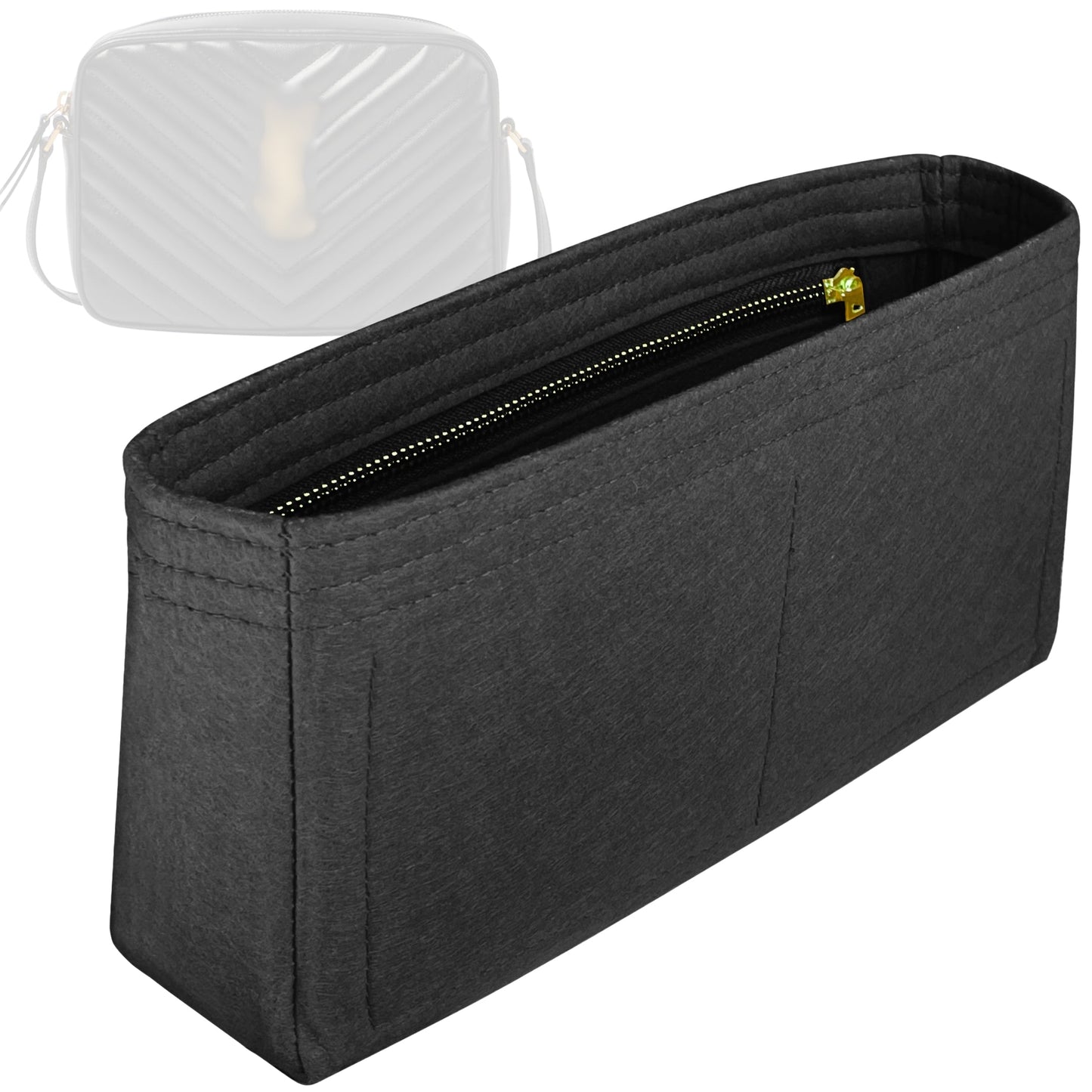 Bag Insert for (Saint Laurent (YSL), Lou Camera Bag) Organizer Tote Purse Organiser Liner Shaper [Premium Felt Material]
