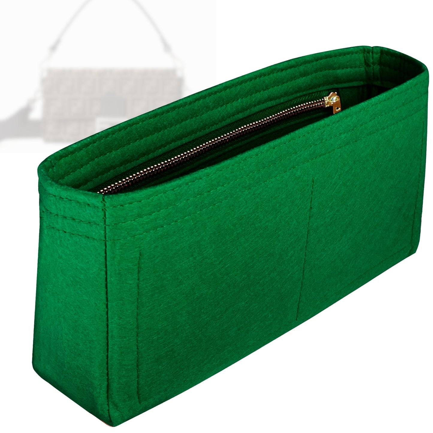 Bag Insert for (Fendi, Baguette Medium 27cm) Organizer Tote Purse Organiser Liner Shaper [Premium Felt Material]