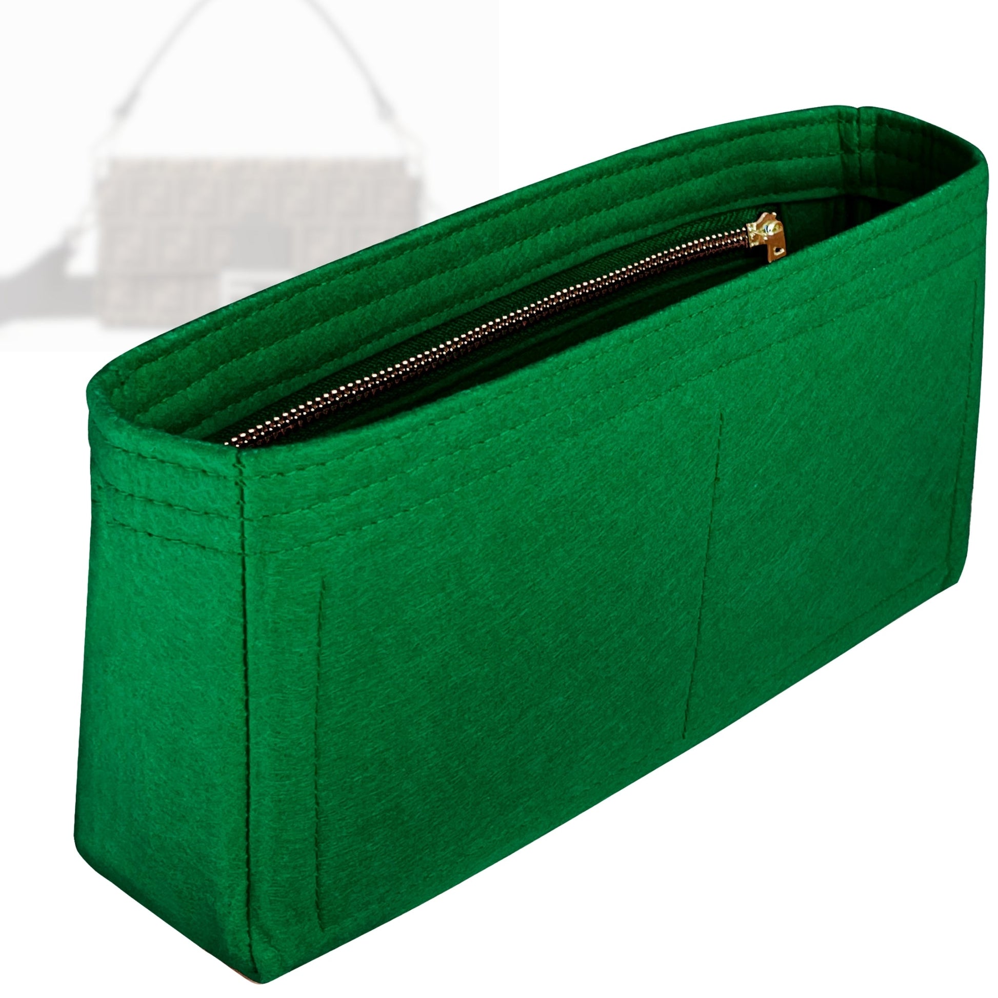 Bag Insert for (Fendi, Baguette Medium 27cm) Organizer Tote Purse Organiser Liner Shaper [Premium Felt Material]