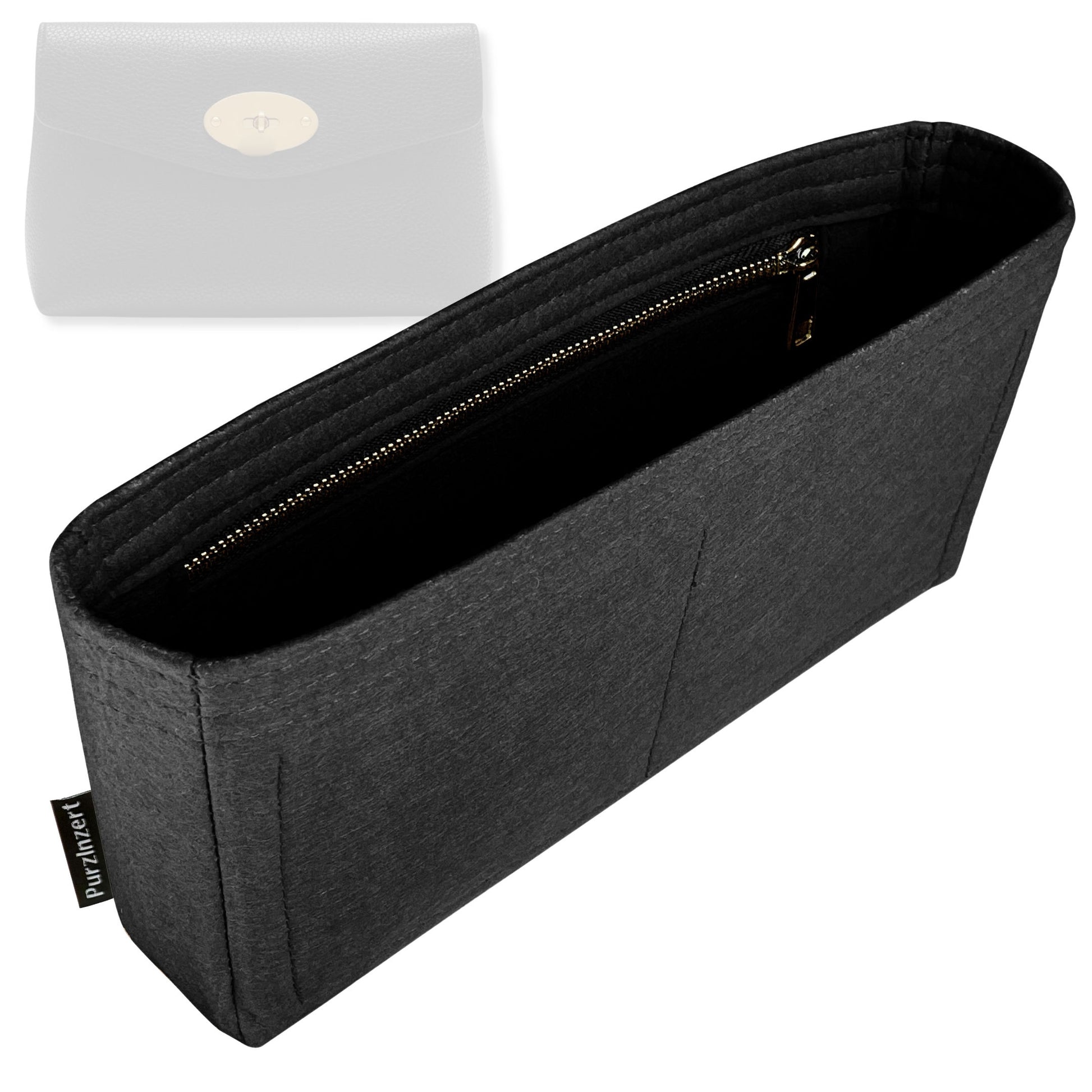 Bag Insert for (Mulberry, Darley Cosmetic Pouch) Organizer Tote Purse Organiser Liner Shaper [Premium Felt Material]