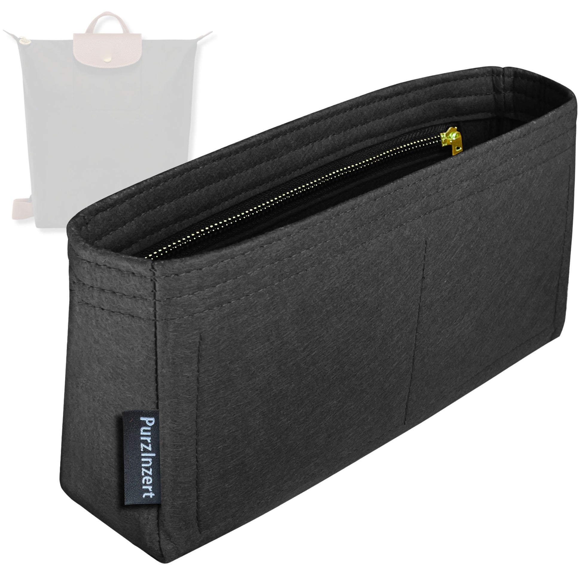 Bag Insert for (Longchamp, Le Pliage Original Medium Backpack) Organizer Tote Purse Organiser Liner Shaper [Premium Felt Material]