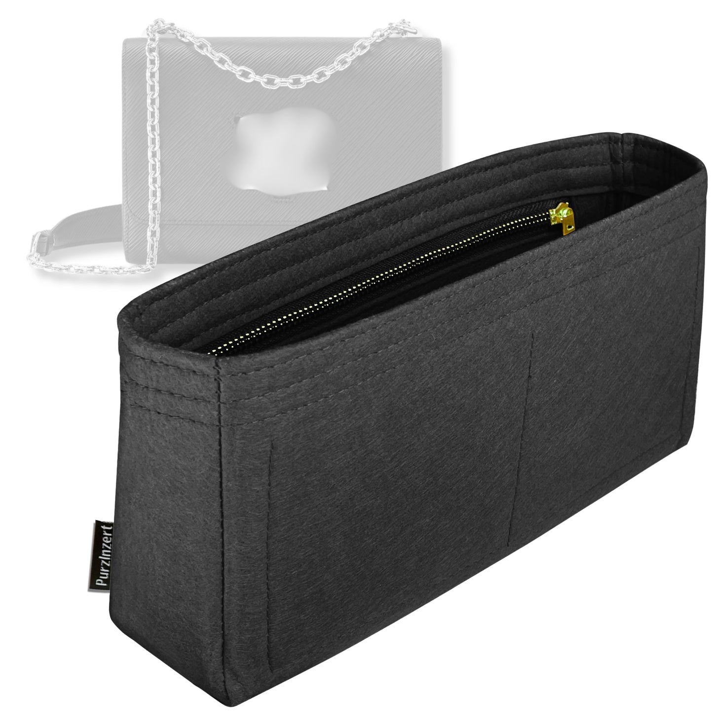 Bag Insert for (LV, Twist MM (Medium)) Organizer Tote Purse Organiser Liner Shaper [Premium Felt Material]