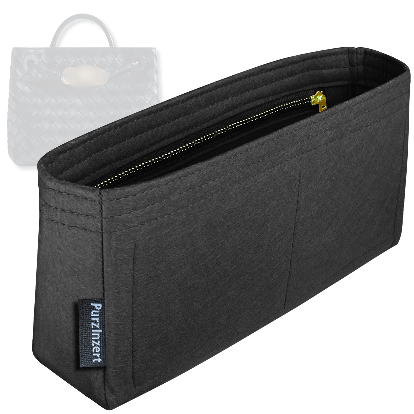Bag Insert for (Bottega Veneta, Small Andiamo) Organizer Tote Purse Organiser Liner Shaper [Premium Felt Material]