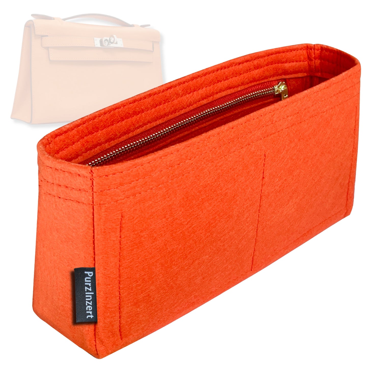 Bag Insert for (Hermes, Kelly Pochette 22) Organizer Tote Purse Organiser Liner Shaper [Premium Felt Material]