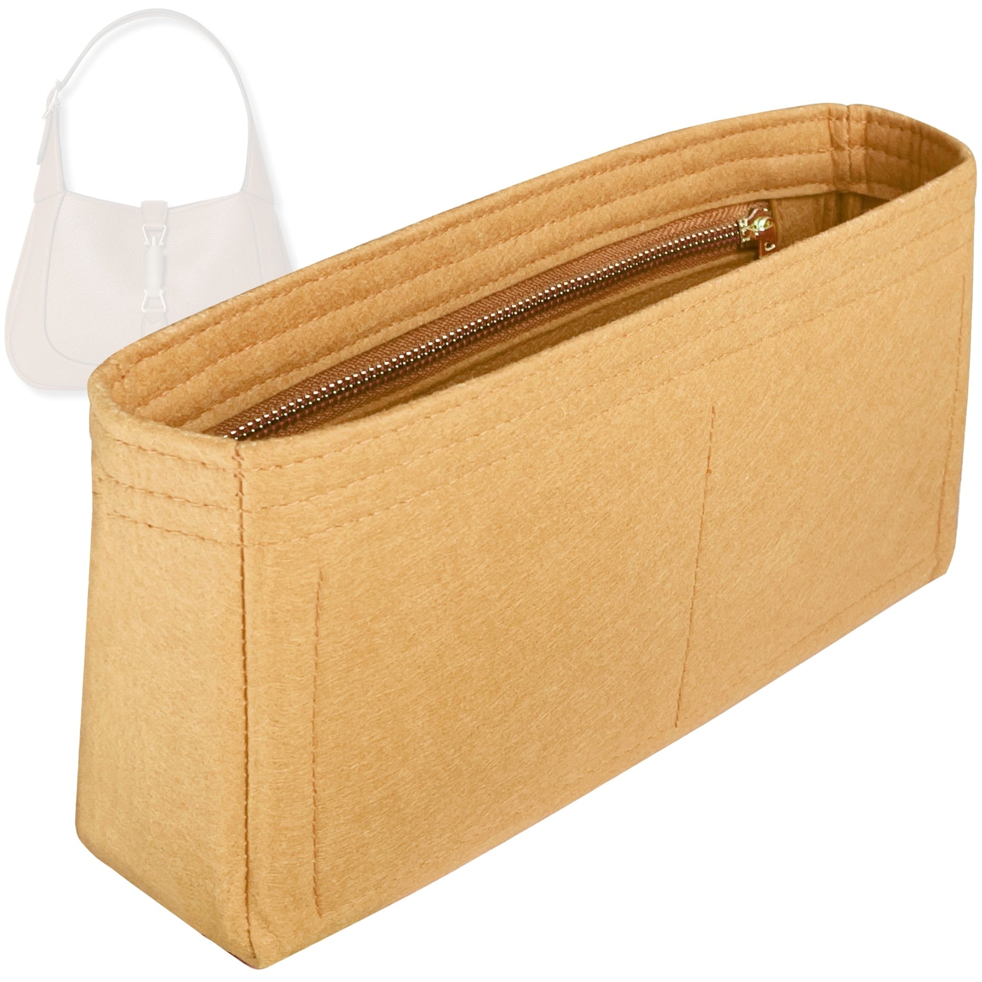 Bag Insert for (Gucci, Jackie 1961 Small) Organizer Tote Purse Organiser Liner Shaper [Premium Felt Material]