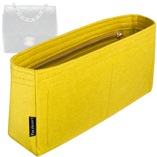 Bag Insert for (Chanel, Mini Square Classic Flap) Organizer Tote Purse Organiser Liner Shaper [Premium Felt Material]