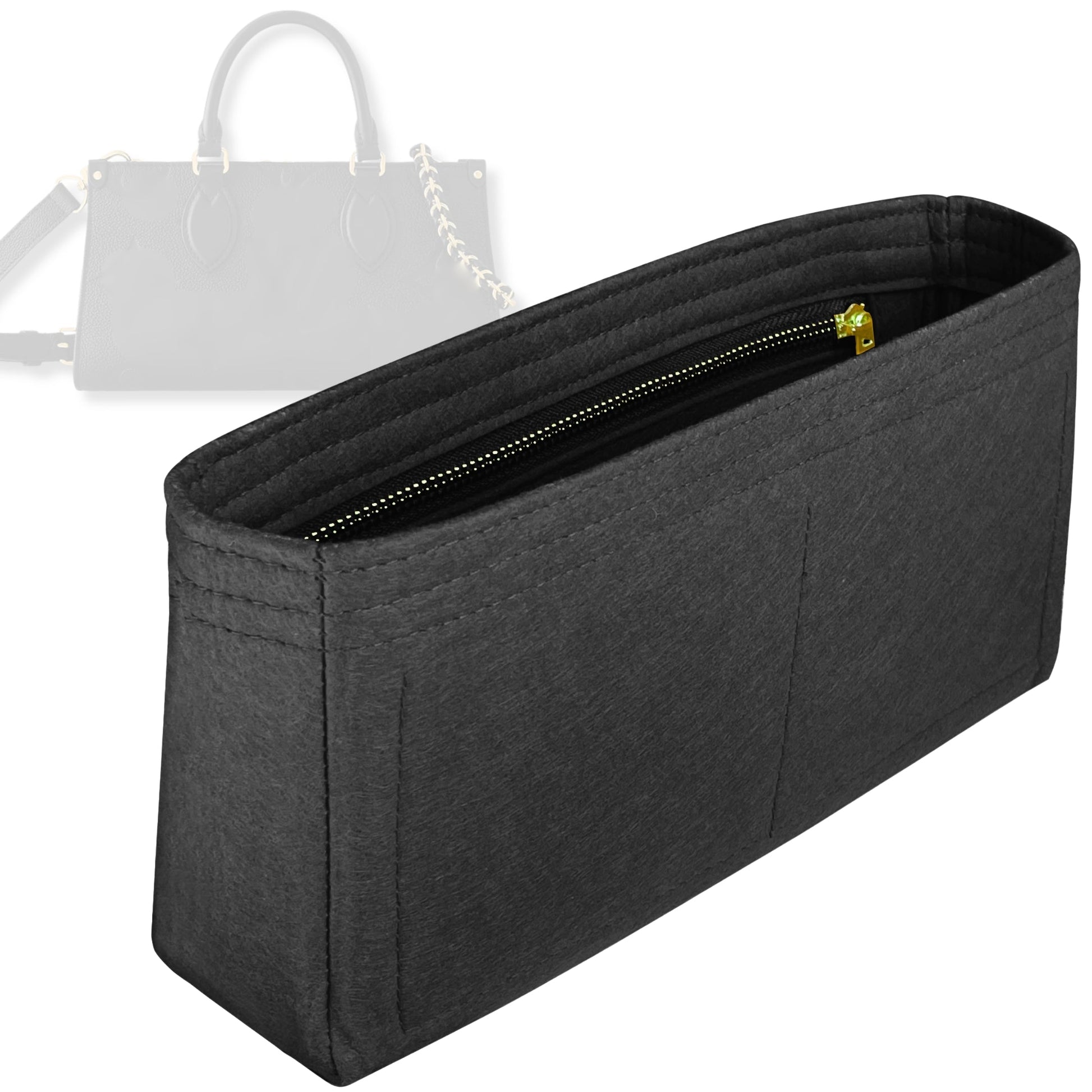 Bag Insert for (LV, OnTheGo East West) Organizer Tote Purse Organiser Liner Shaper [Premium Felt Material]