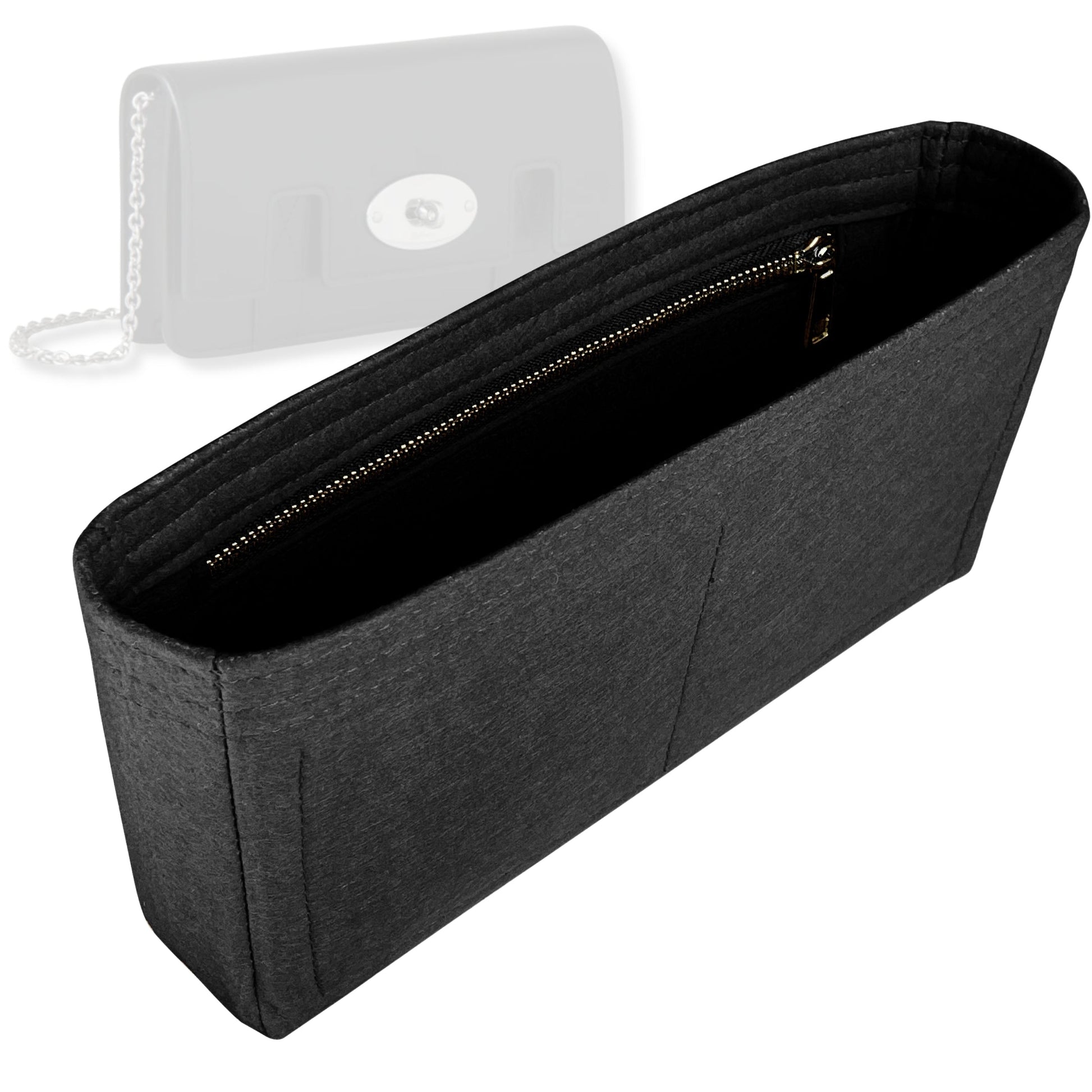 Bag Insert for (Mulberry, East West Bayswater Clutch) Organizer Tote Purse Organiser Liner Shaper [Premium Felt Material]