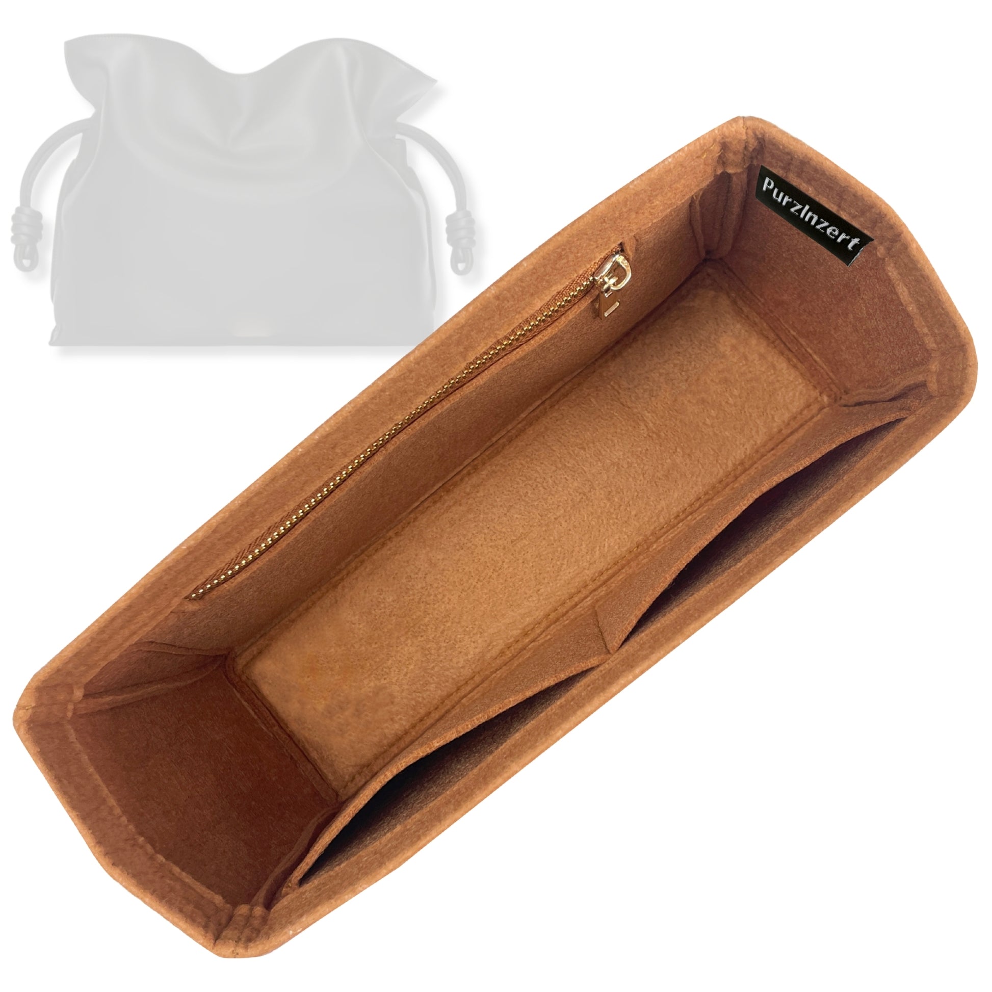 Bag Insert for (Loewe, Medium Flamenco Clutch) Organizer Tote Purse Organiser Liner Shaper [Premium Felt Material]