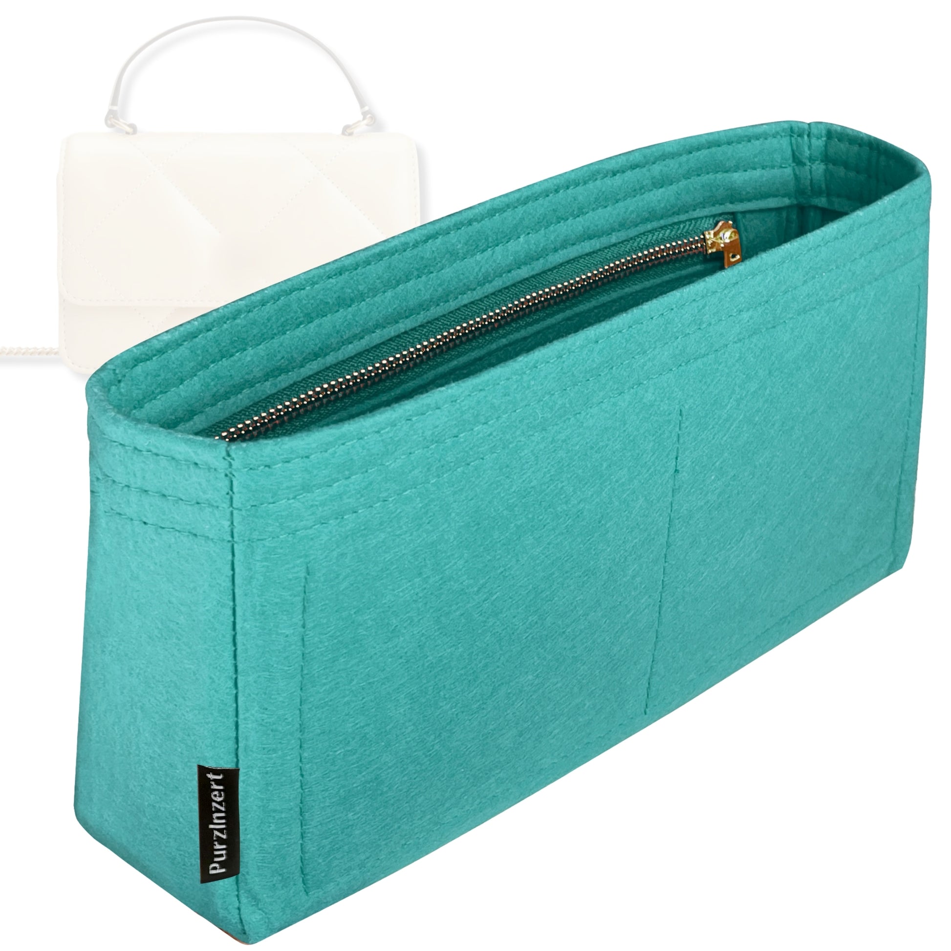 Bag Insert for (Tory Burch, Kira Diamond Quilt Top-Handle) Organizer Tote Purse Organiser Liner Shaper [Premium Felt Material]