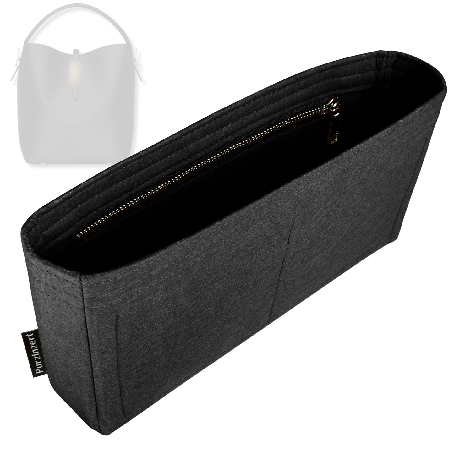 Bag Insert for (Saint Laurent (YSL), LE 37 mini in shiny leather) Organizer Tote Purse Organiser Liner Shaper [Premium Felt Material]