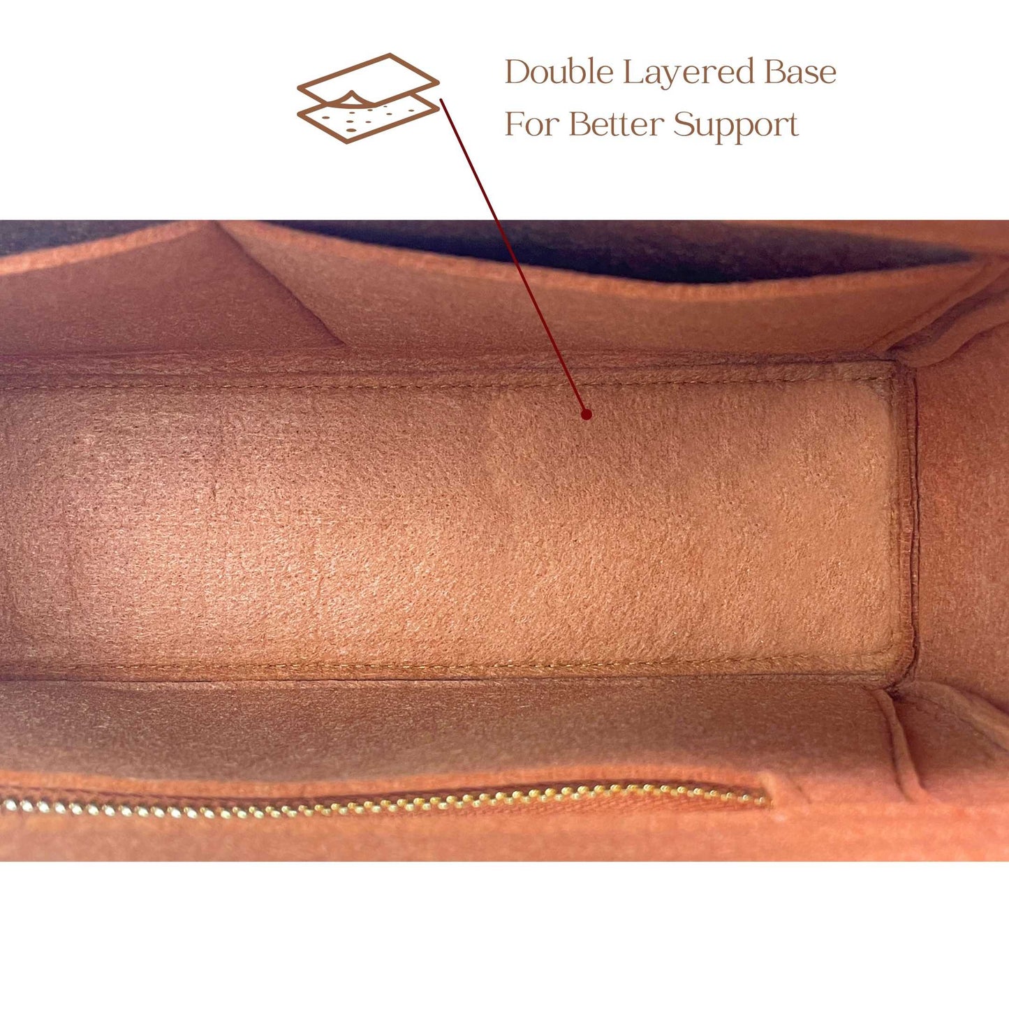 Bag Insert for (Saint Laurent (YSL), 80s Vanity Bag) Organizer of Felt Fabric