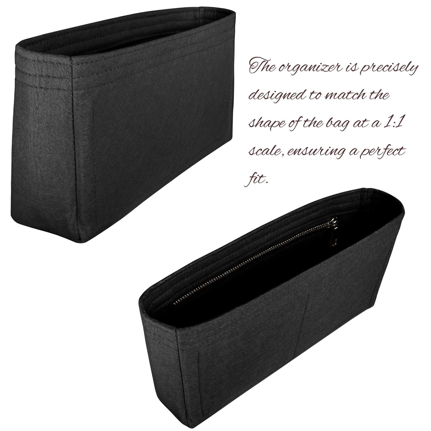 Bag Insert for (Mulberry, East West Bayswater Shoulder) Organizer of Felt Fabric