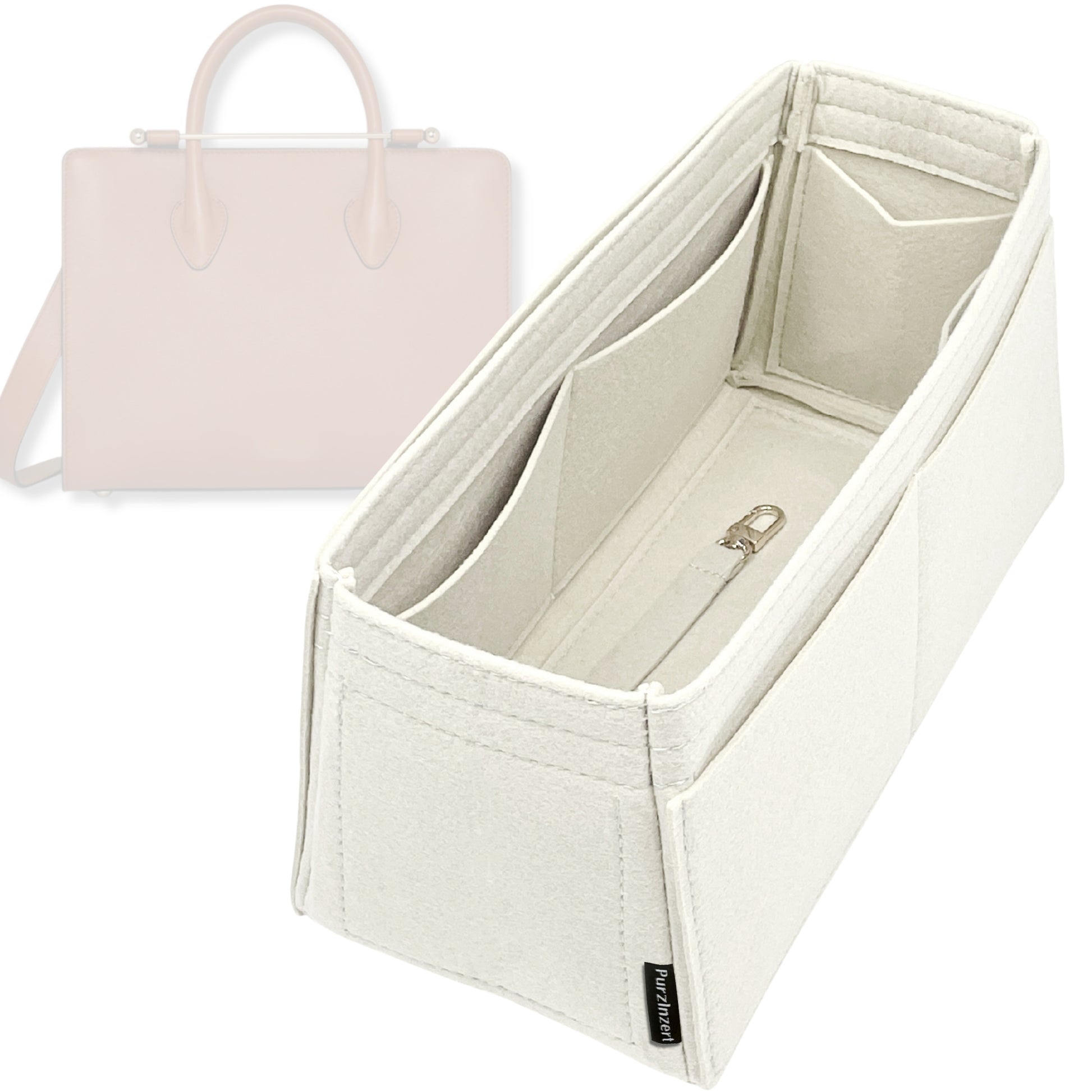 Bag Insert for (Strathberry, Midi Tote) Organizer Tote Purse Organiser Liner Shaper [Premium Felt Material]