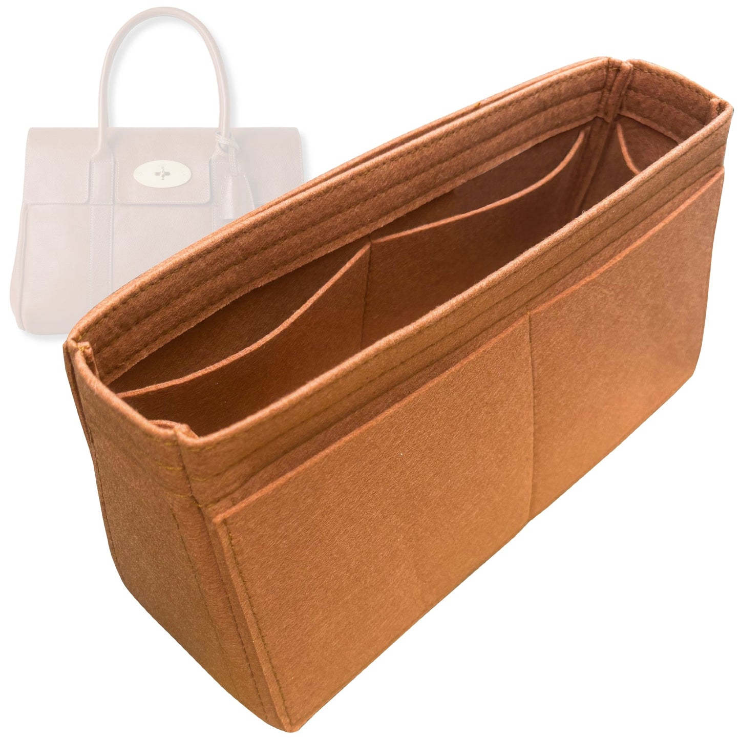 Bag Insert for (Mulberry, Bayswater Handbag) Organizer Tote Purse Organiser Liner Shaper [Premium Felt Material]